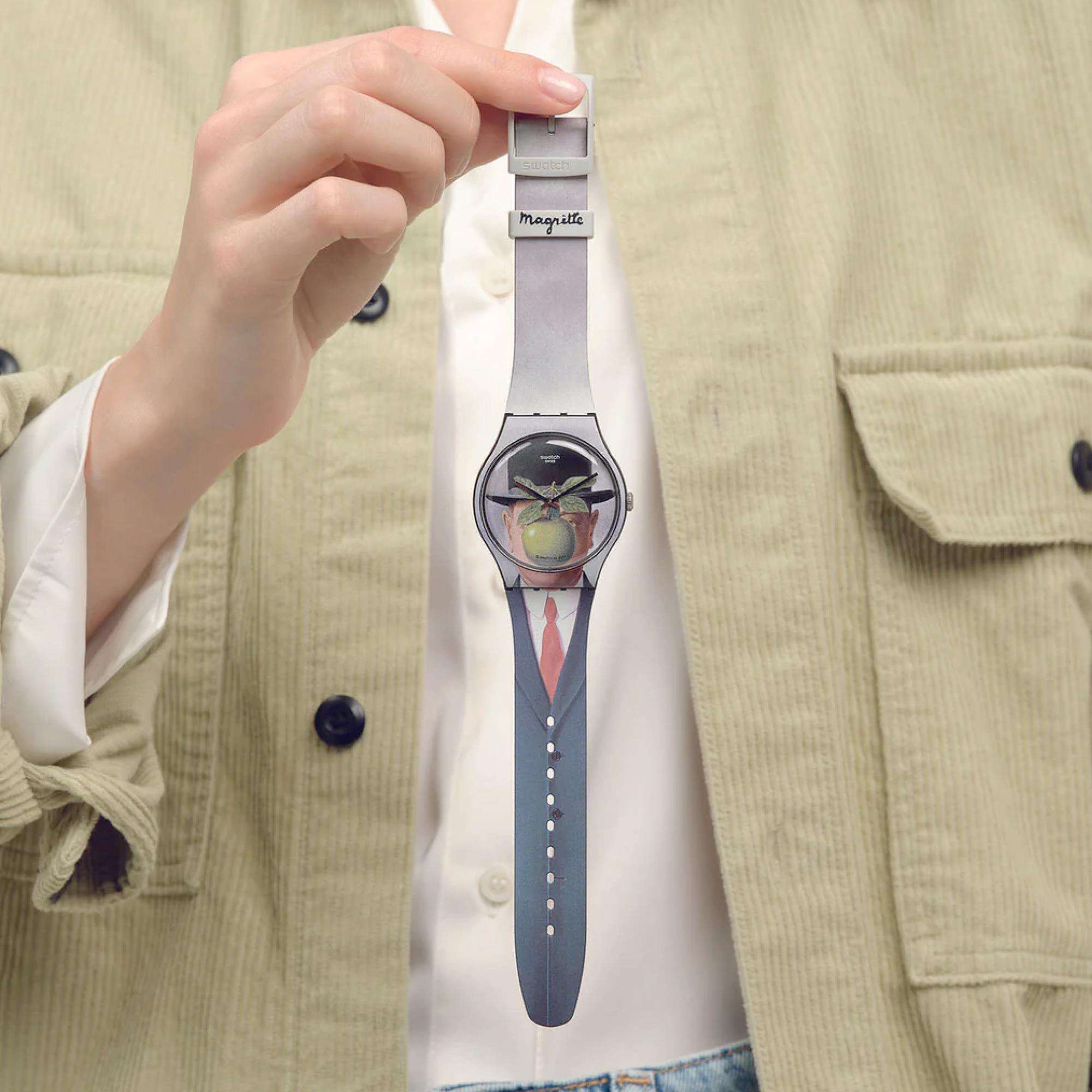 Swatch DER SOHN DES MENSCHEN von Rene Magritte Swatch Art Journey 2023 Uhr SUOZ350