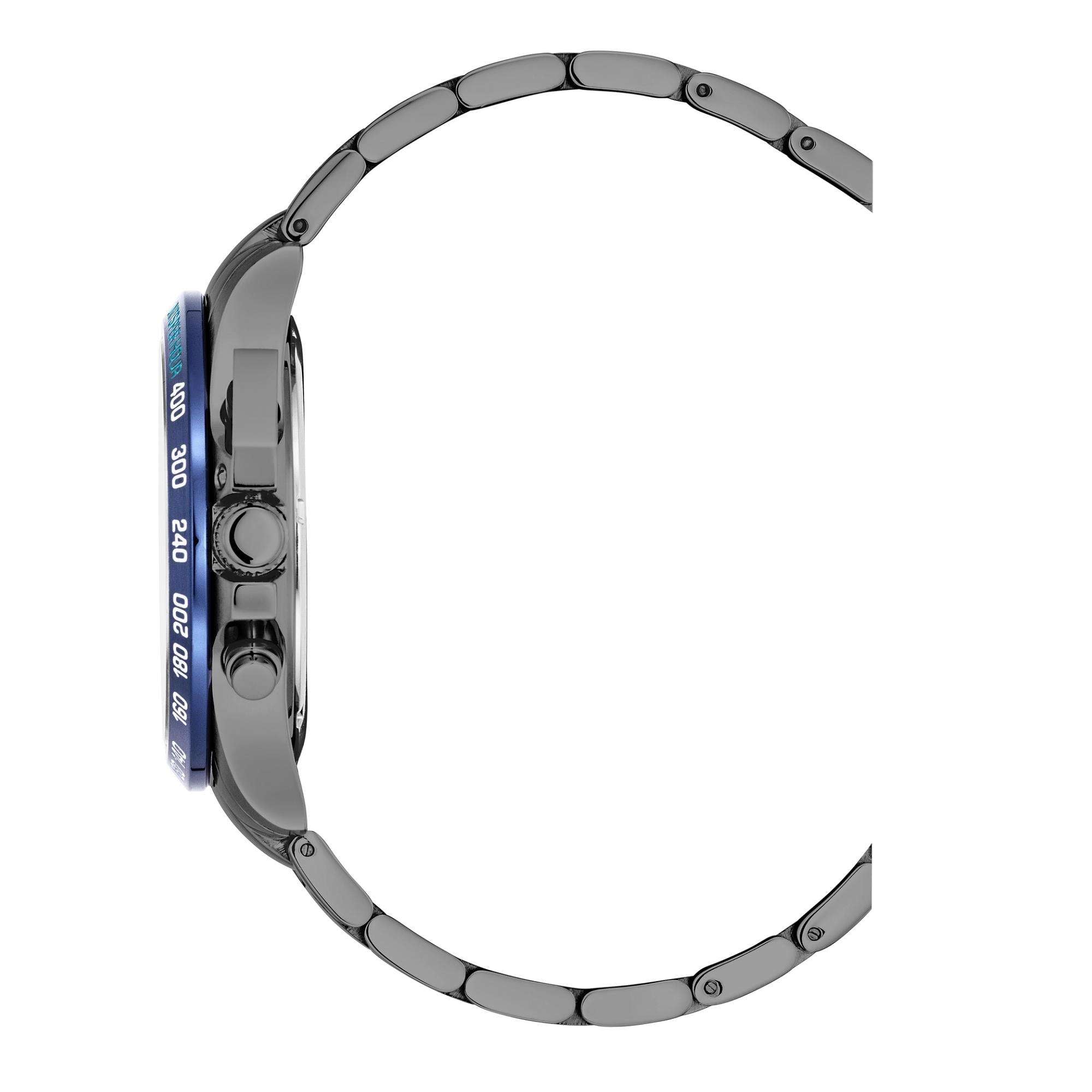 JDM Military Charlie Uhr mit blauem Zifferblatt und Gun IP Edelstahlarmband für Herren JDM-WG016-03