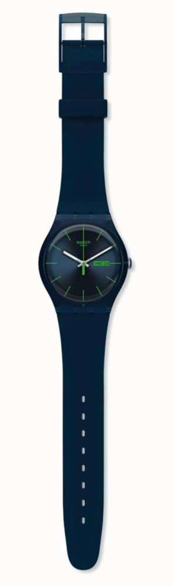 Swatch BLUE REBEL Neue Gent Blaue Zifferblatt Herren Uhr SO29N704