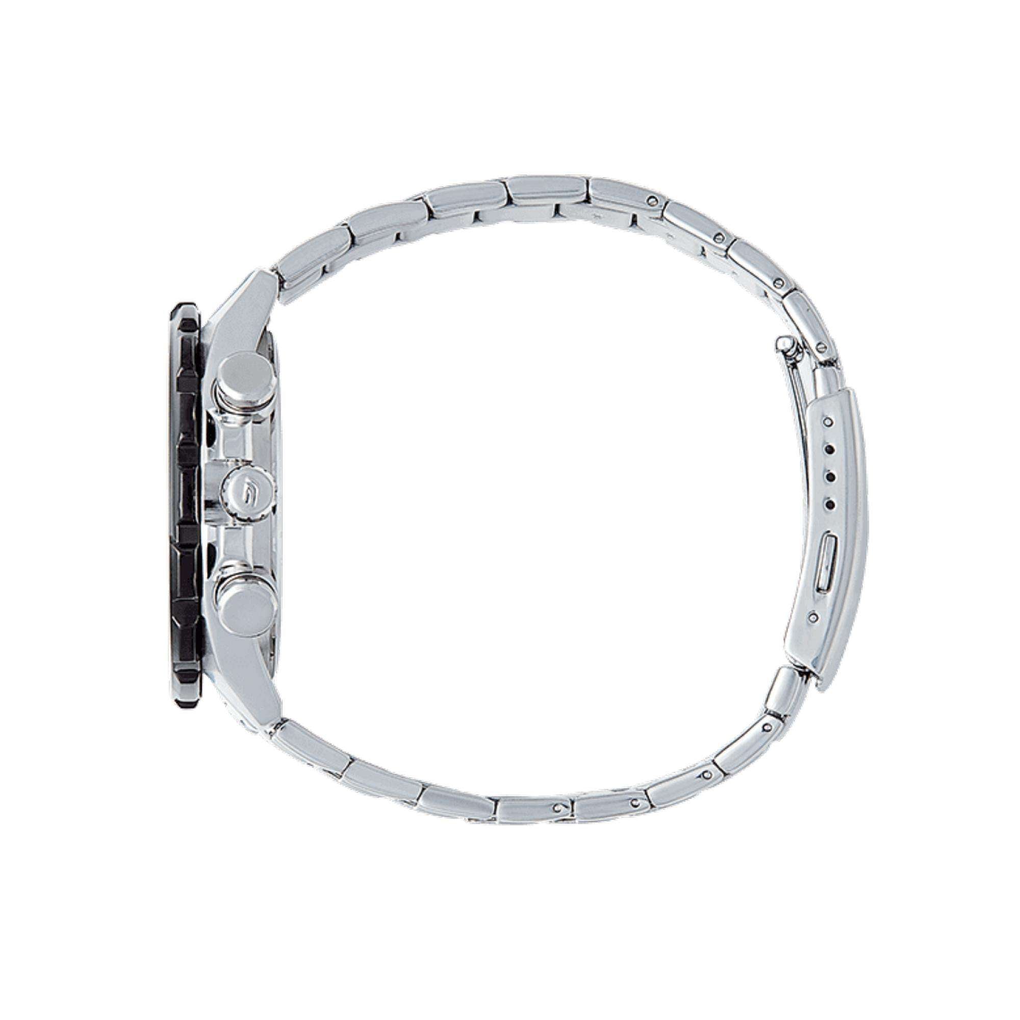Casio Edifice Quarz Schwarzes Chronographen-Zifferblatt Silbernes Edelstahlarmband Herren Uhr EFS-S550DB-1AVUEF