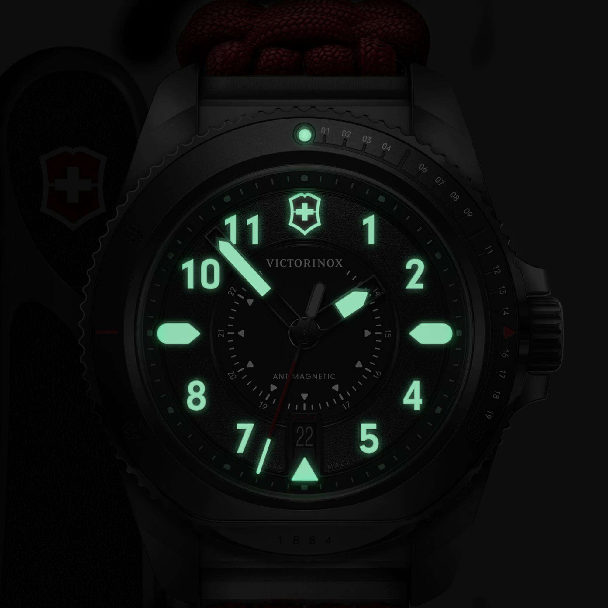Victorinox Journey 1884 43mm Limited Edition Black Dial Paracord Mens Quartz Watch 242016.1