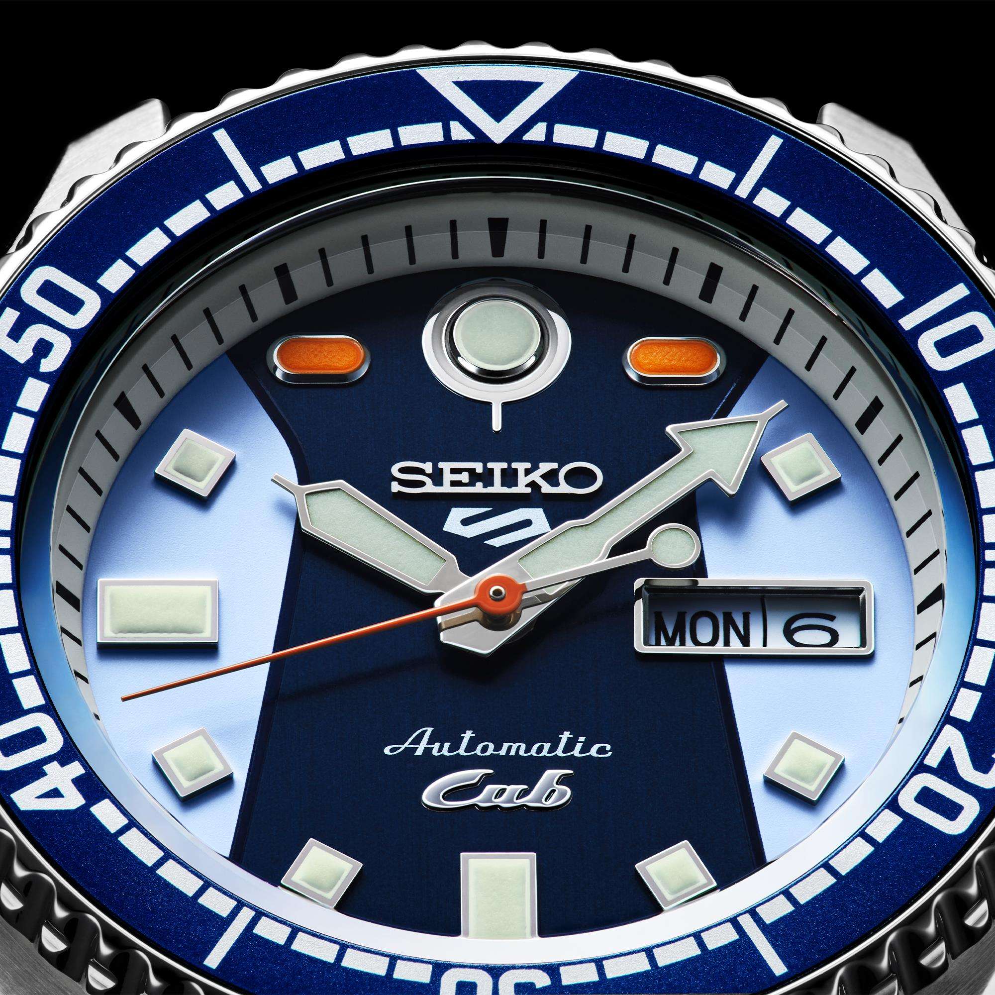 Seiko 5 Sports x Honda Super Cub III Automatic Blue Dial NATO Strap Men's Watch SRPK37K1