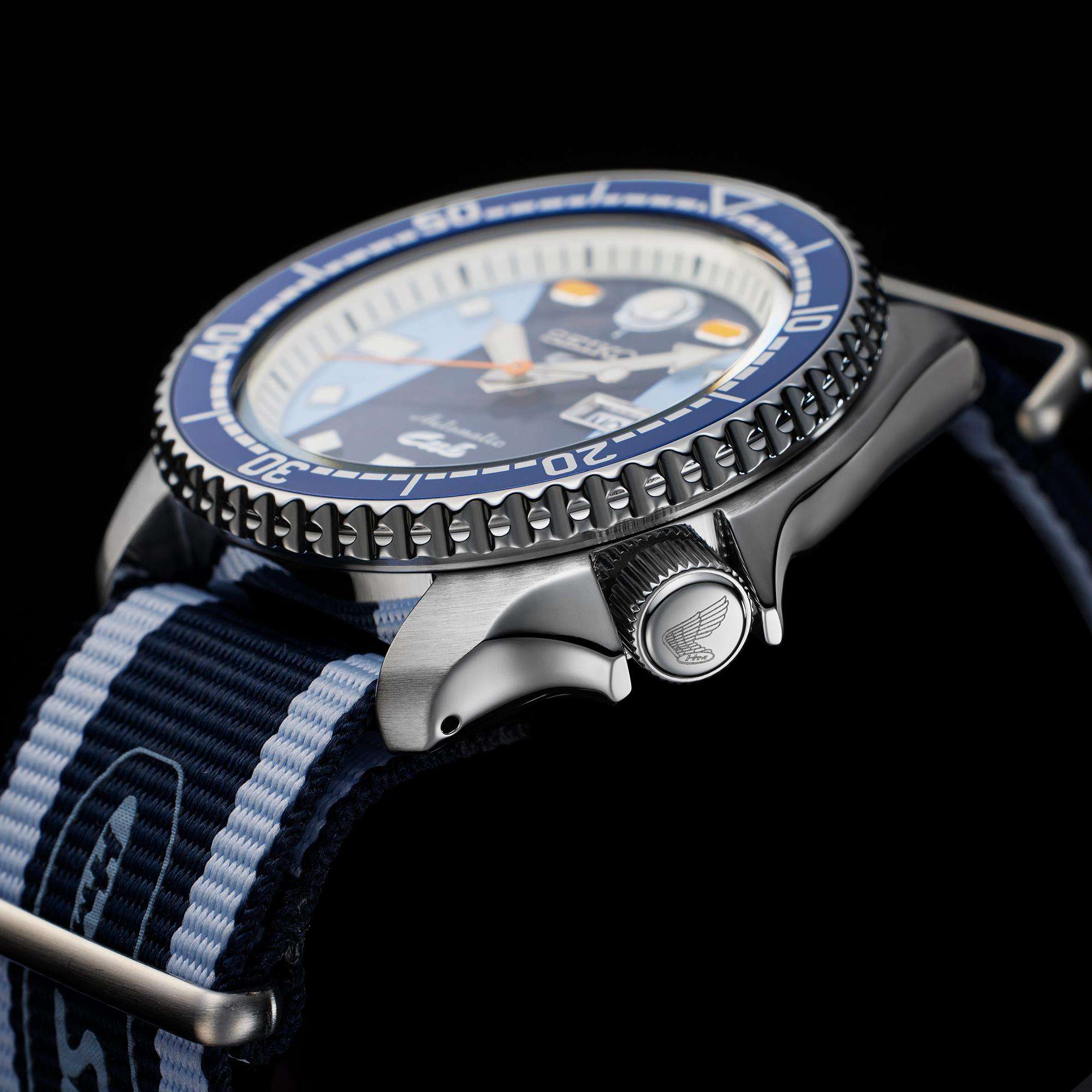 Seiko 5 Sports x Honda Super Cub III Automatic Blue Dial NATO Strap Men's Watch SRPK37K1