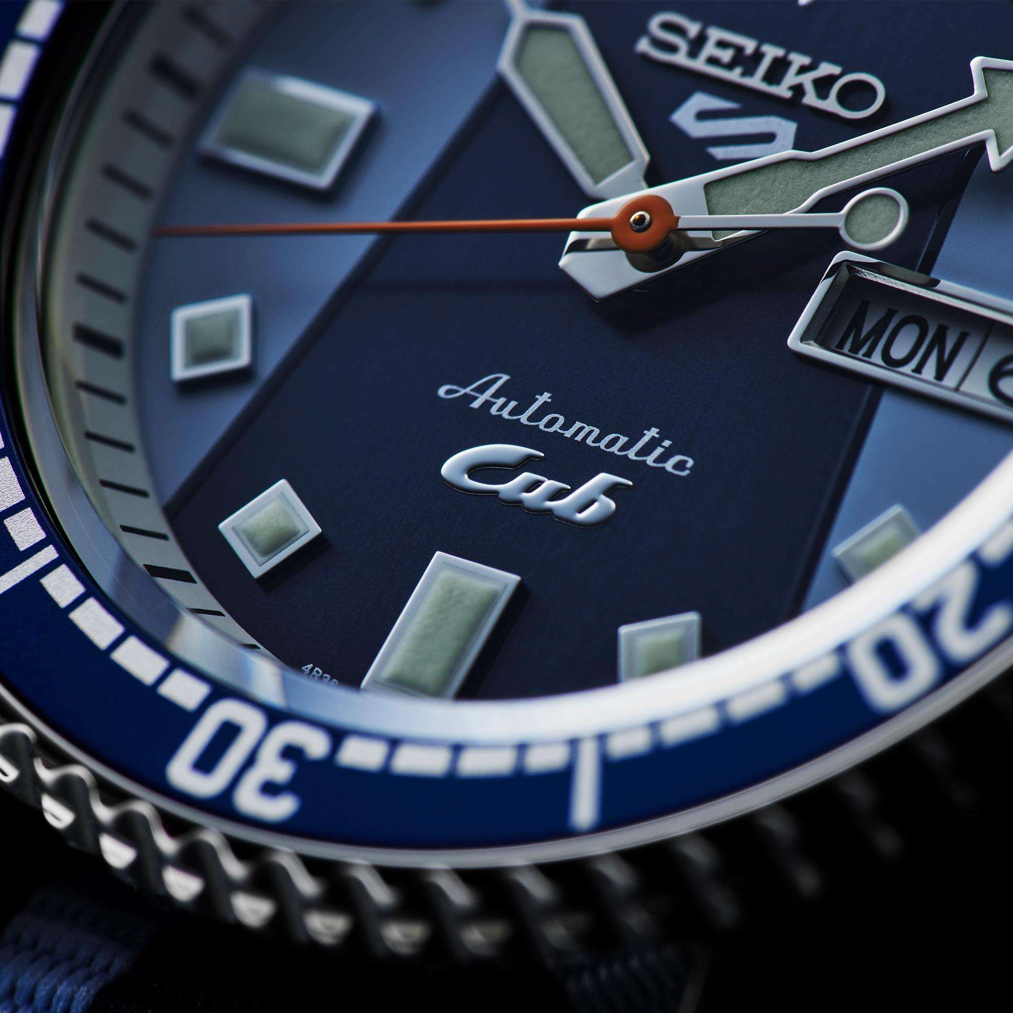Seiko 5 Sports x Honda Super Cub III Automatic Blue Dial NATO Strap Men's Watch SRPK37K1