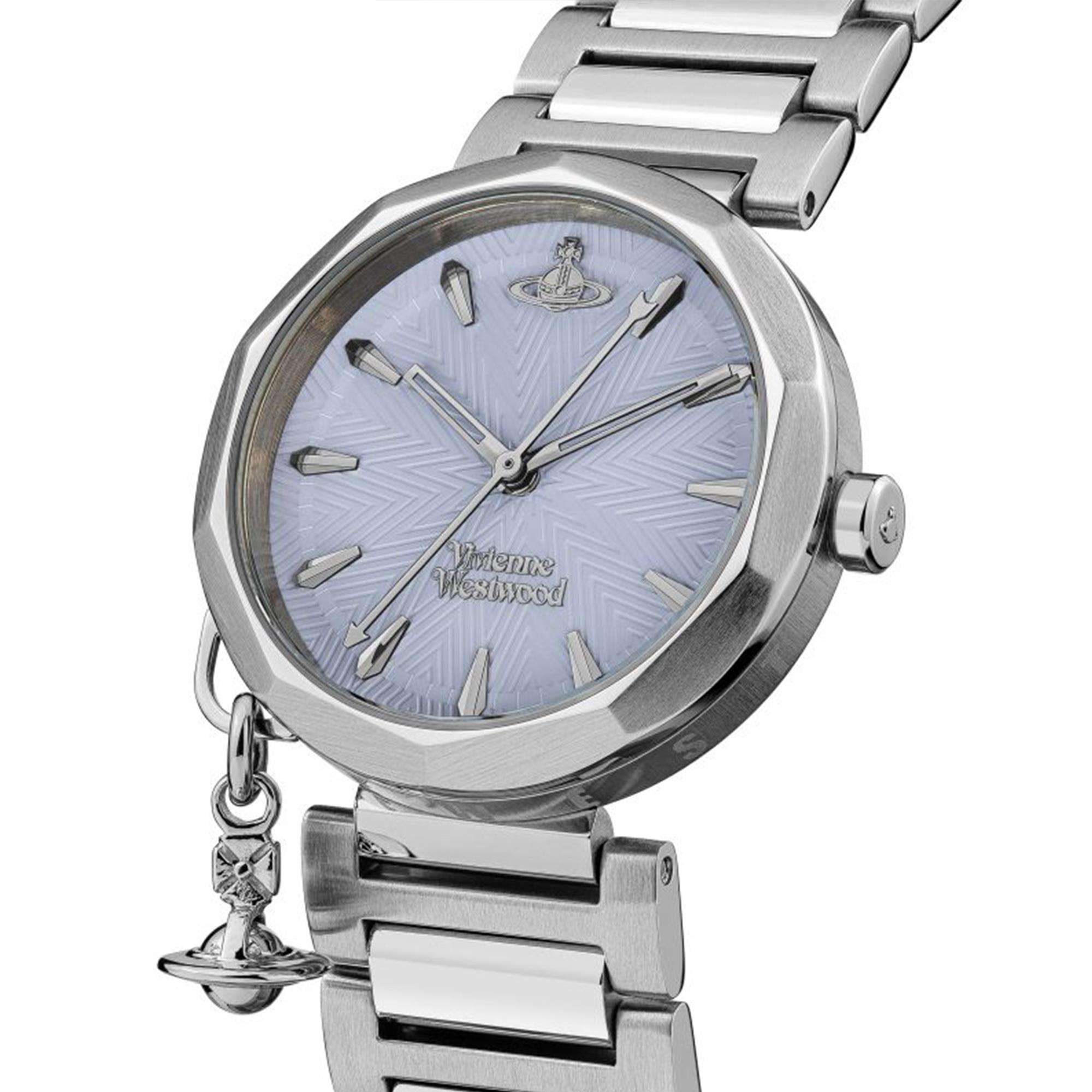 Vivienne Westwood Poplar Quarz Blaues Zifferblatt Stahlarmband Damen Uhr VV246LBLSL