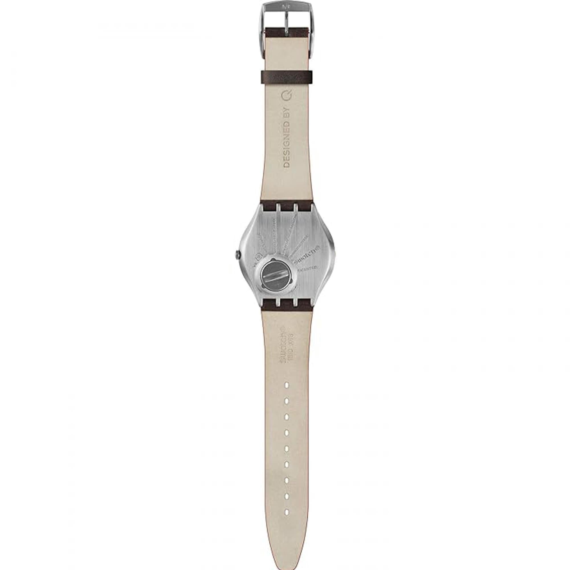 Swatch James Bond Limited Edition Q Keine Zeit zu Sterben Silber Zifferblatt Uhr mit Stempelset SS07Z100