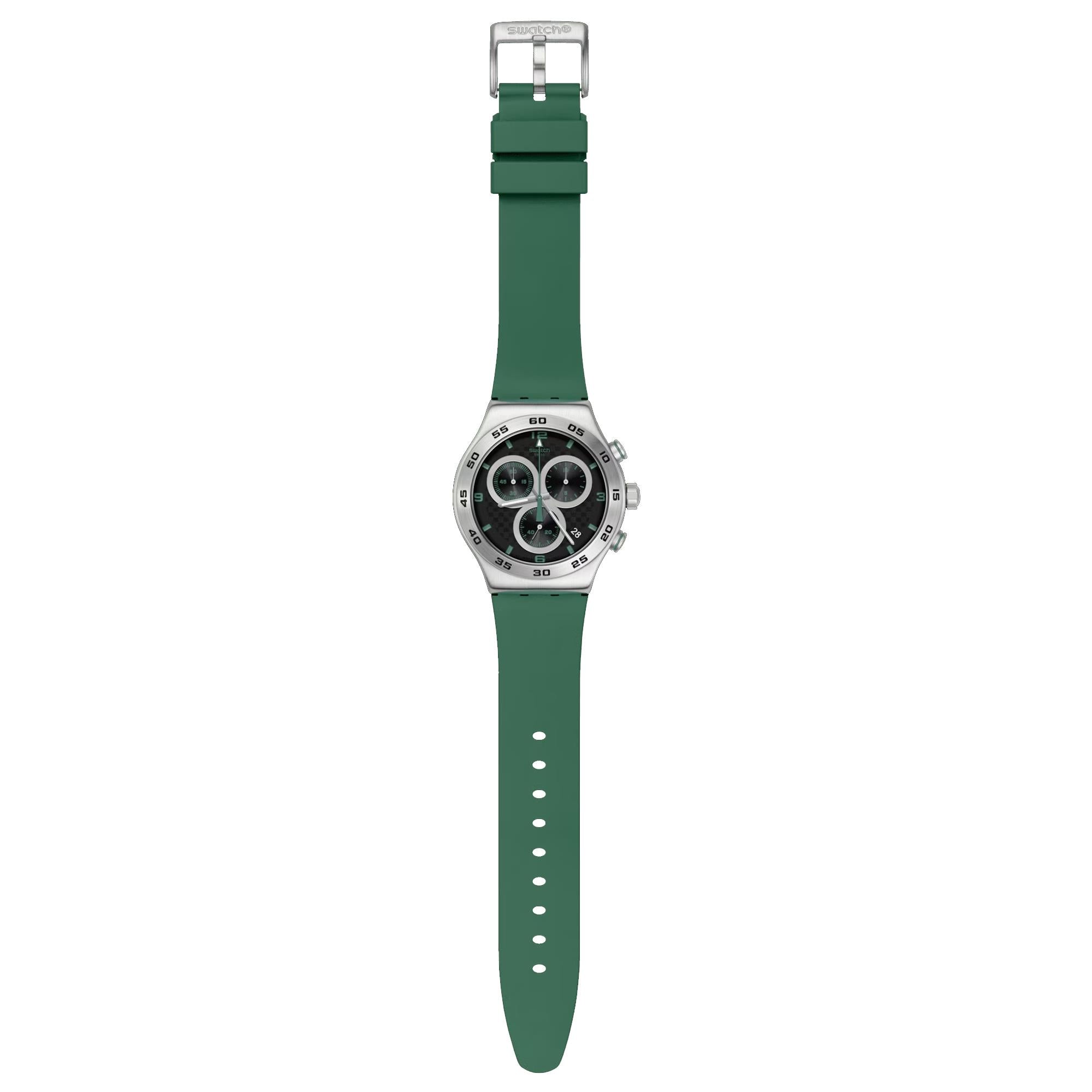 Swatch CARBONIC GREEN Green Silicone Strap Watch YVS525