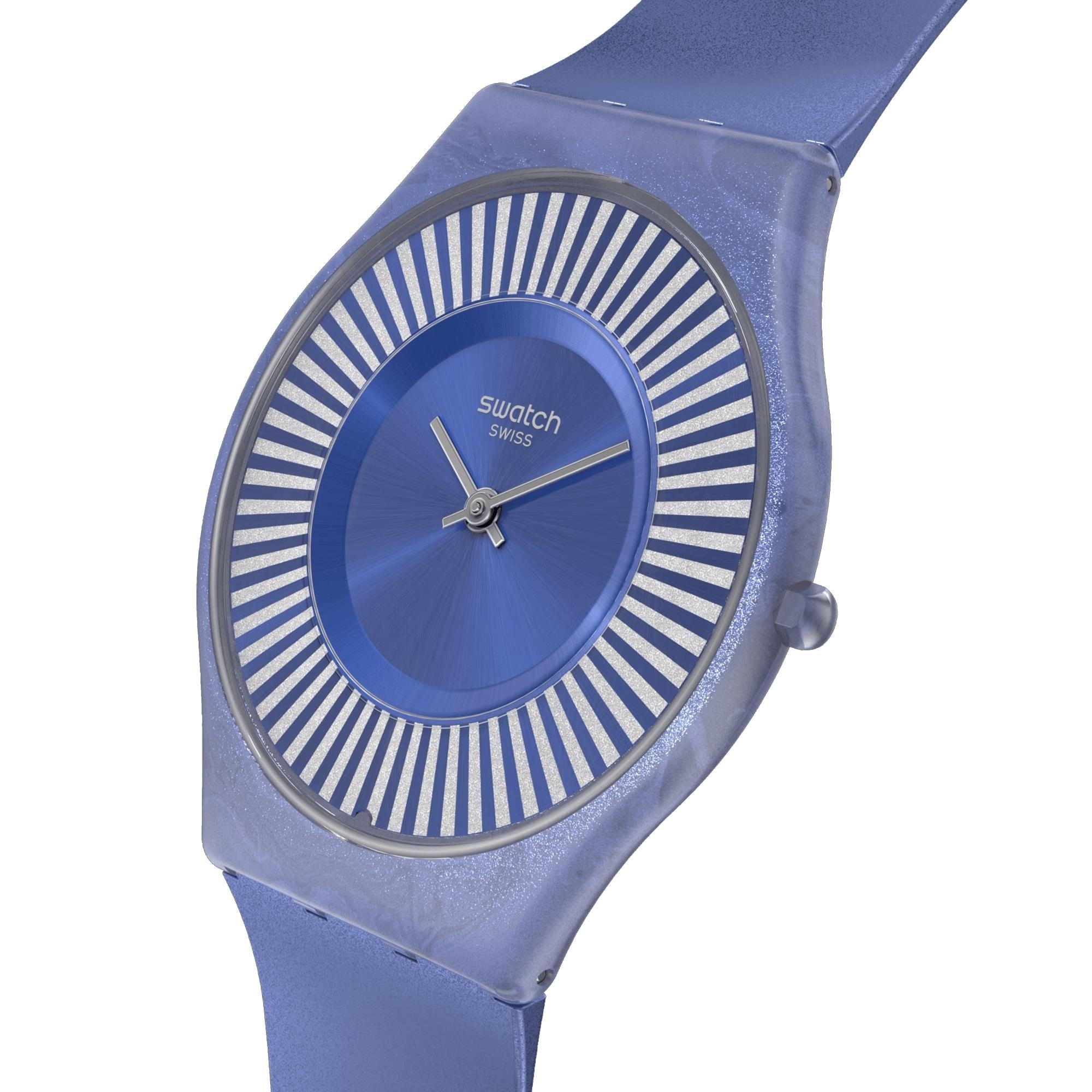 Swatch METRO DECO Blue Dial Silicone Watch SS08N110