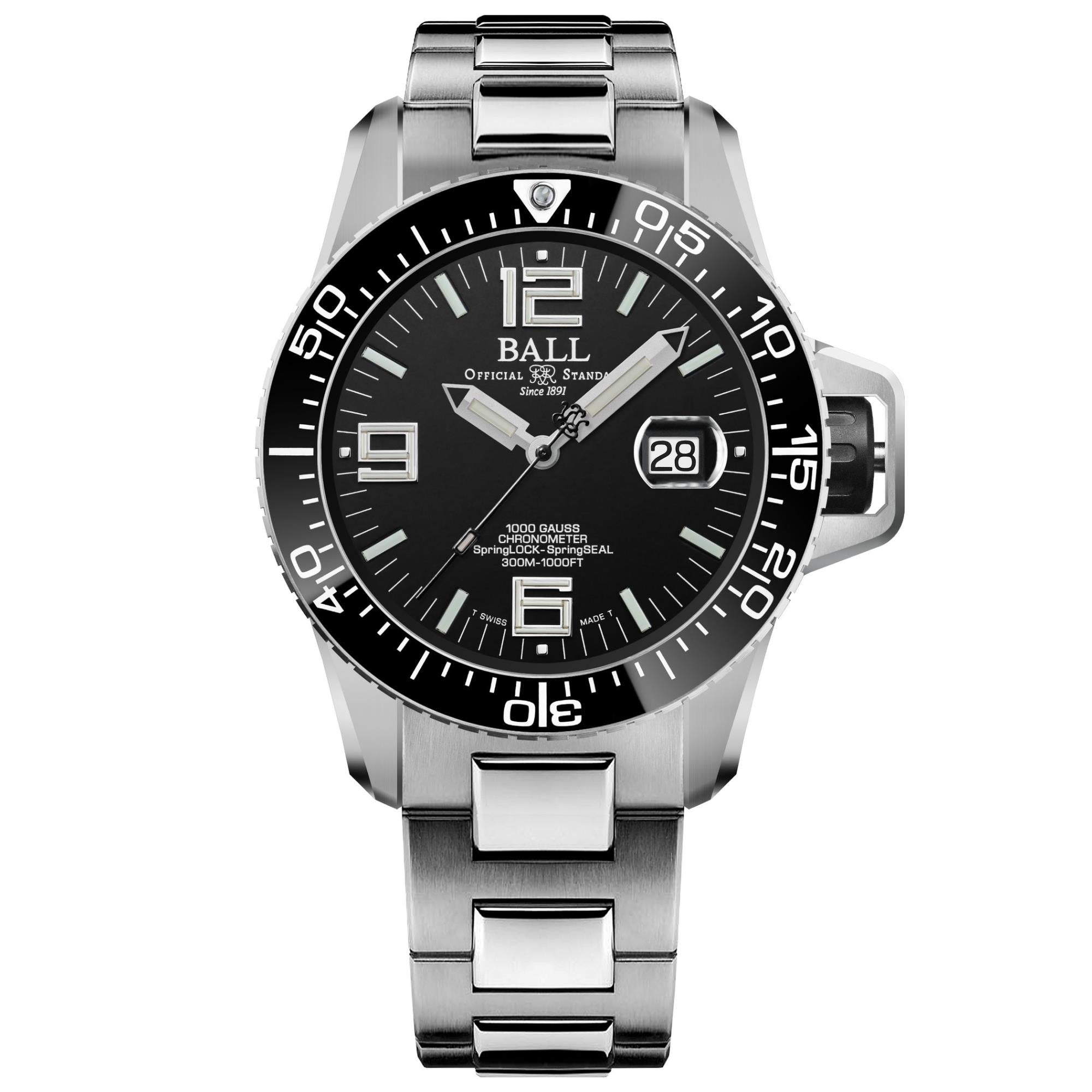 Vorbestellung Ball Engineer Hydrocarbon EOD Limited Edition Automatik Schwarzes Zifferblatt Titan/Edelstahlarmband Herren Uhr DM3200A-S2C-BK (Lieferung 7-10 Tage)