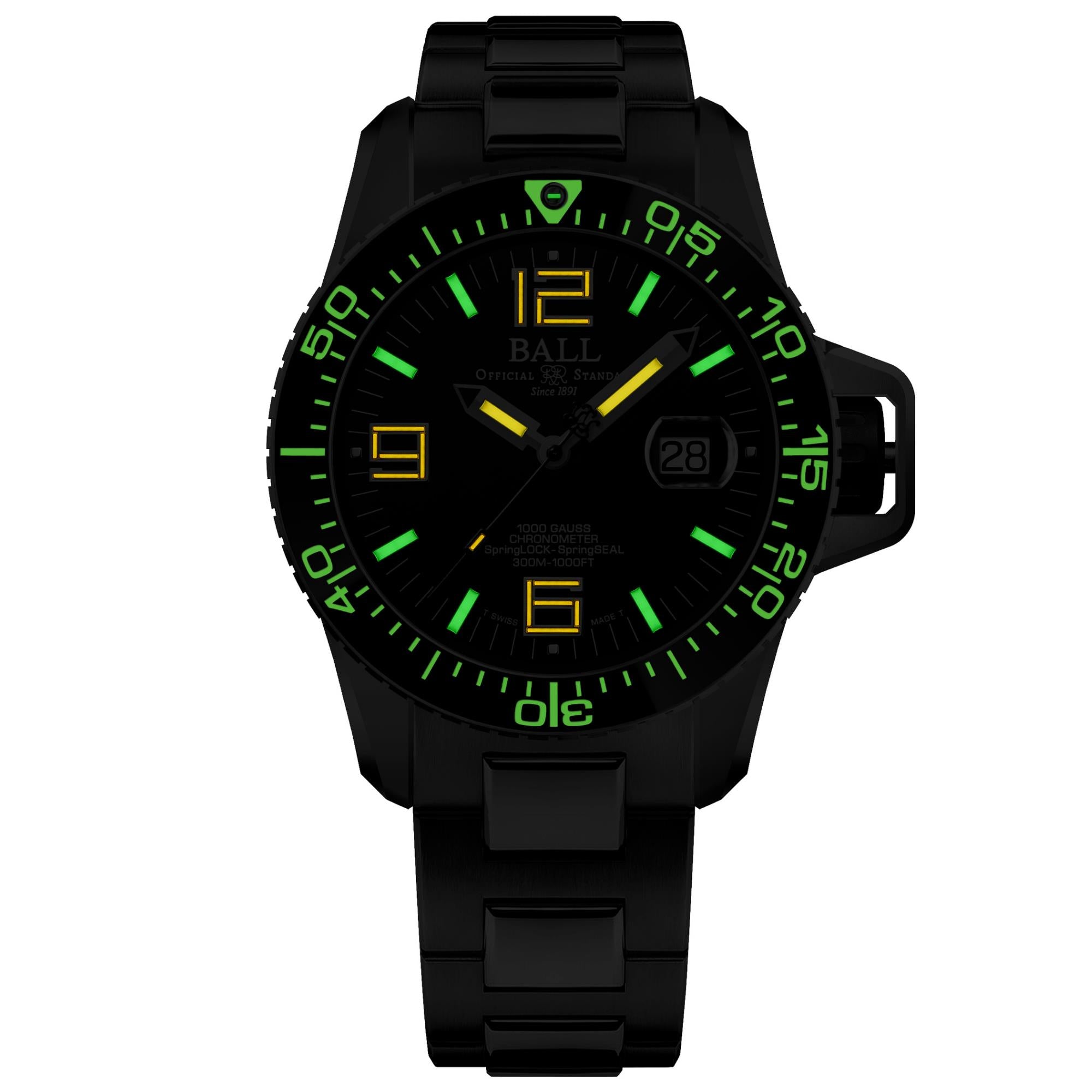 Vorbestellung Ball Engineer Hydrocarbon EOD Limited Edition Automatik Schwarzes Zifferblatt Titan/Edelstahlarmband Herren Uhr DM3200A-S2C-BK (Lieferung 7-10 Tage)