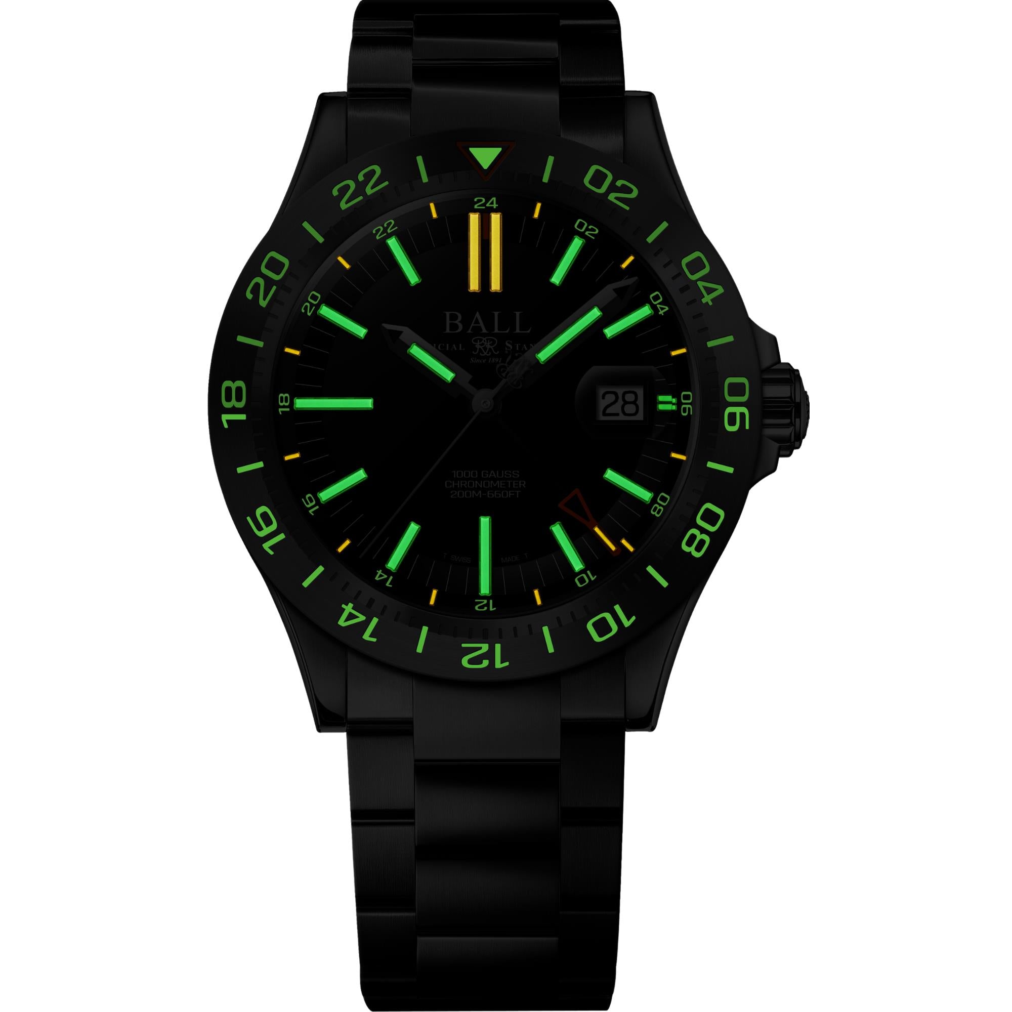 Ball Engineer III Outlier Limited Edition Automatik Schwarzes Zifferblatt Edelstahlarmband Herrenuhr DG9000B-S1C-BK