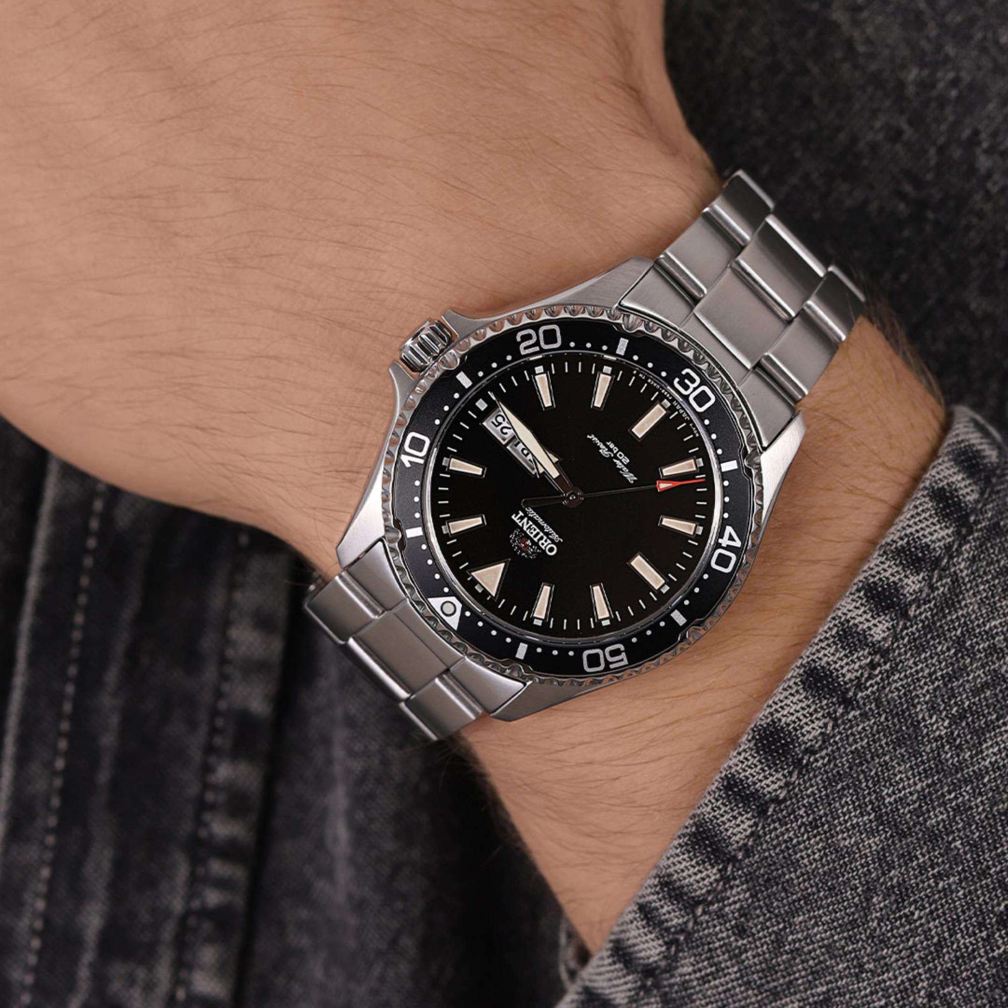 Orient Mako III 42mm Black Dial Steel Mens Automatic Watch RA-AA0001B19B