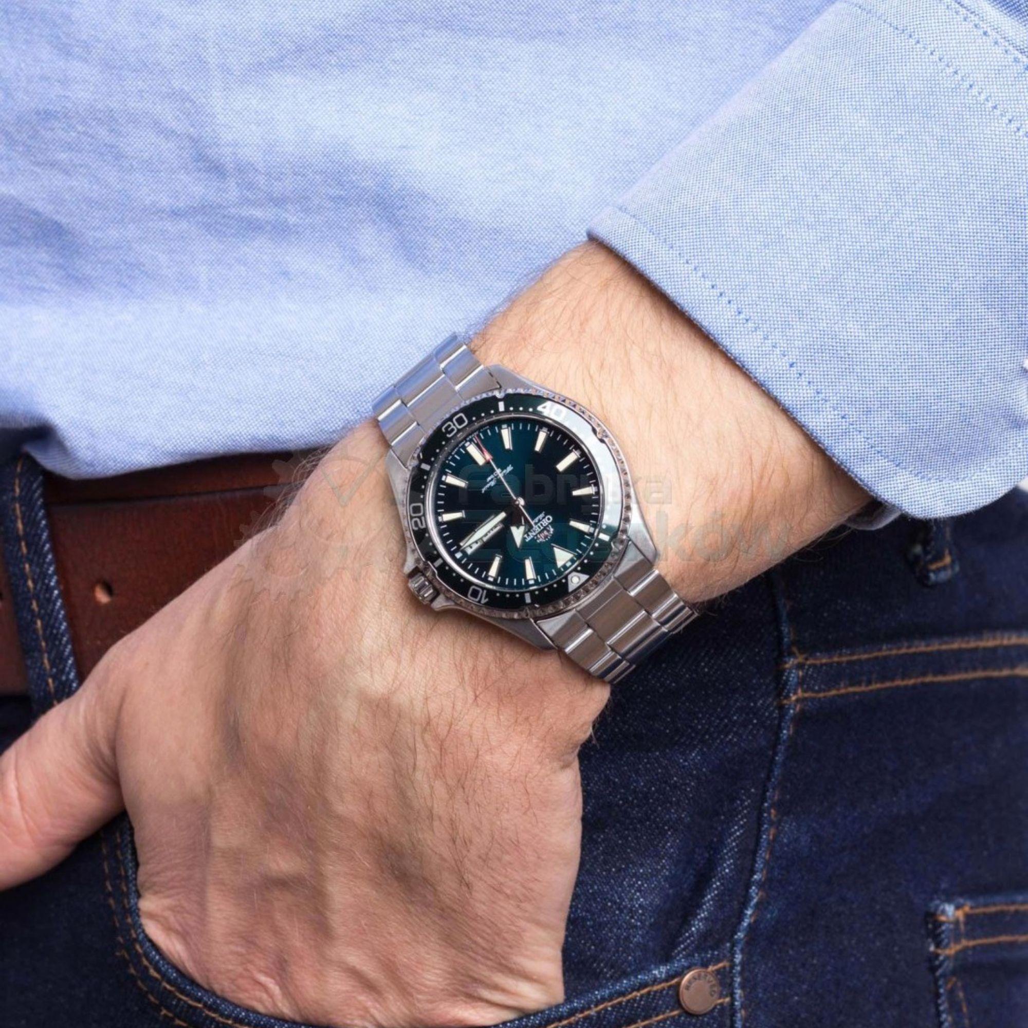 Orient Mako 42mm Blue Dial Steel Mens Automatic Watch RA-AA0004E19B