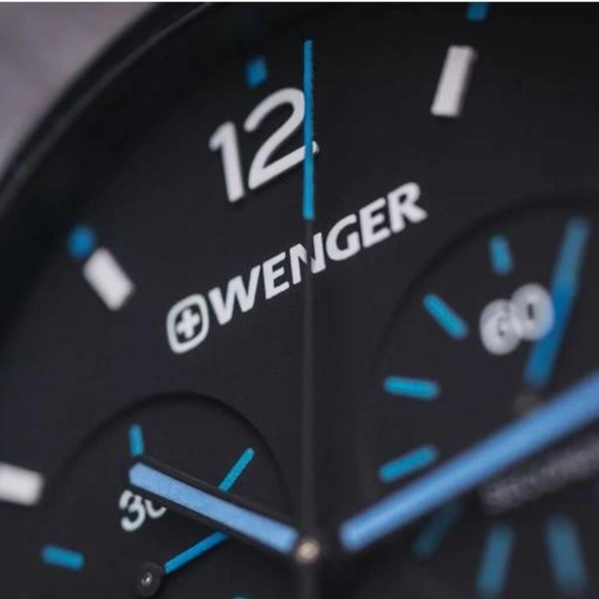 Wenger Urban Metropolitan Chronograph Quarz Schwarzes Zifferblatt Braunes Lederarmband Herren Uhr 01.1743.112