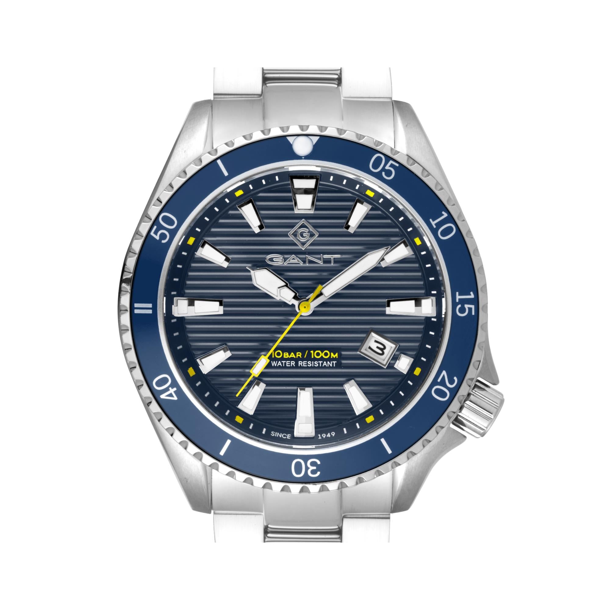 Gant Waterville Quarz Blaues Zifferblatt Stahlarmband Herren Uhr G174002