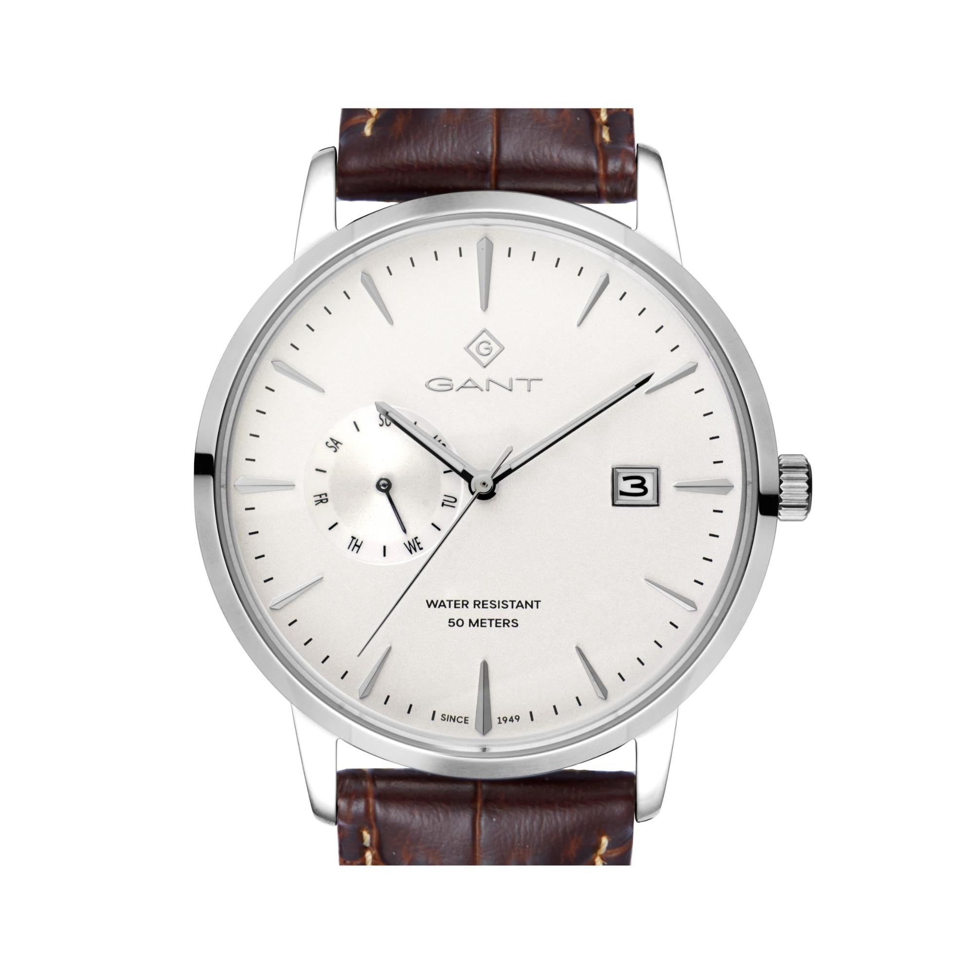 Gant East Hill Quartz White Chronograph Brown Leather Bracelet White Dial Men’s Watch G165002