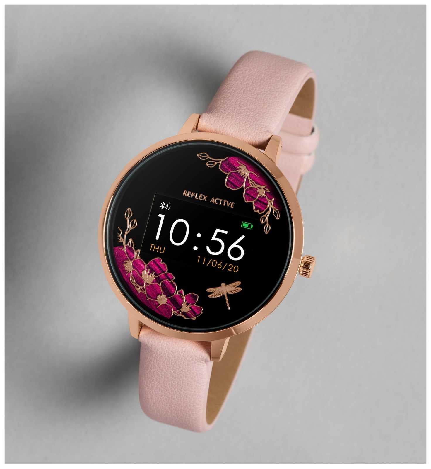 Reflex Active Series 3 Quarz Digitalzifferblatt Pink Kunstlederarmband Damen Smartwatch RA03-2038