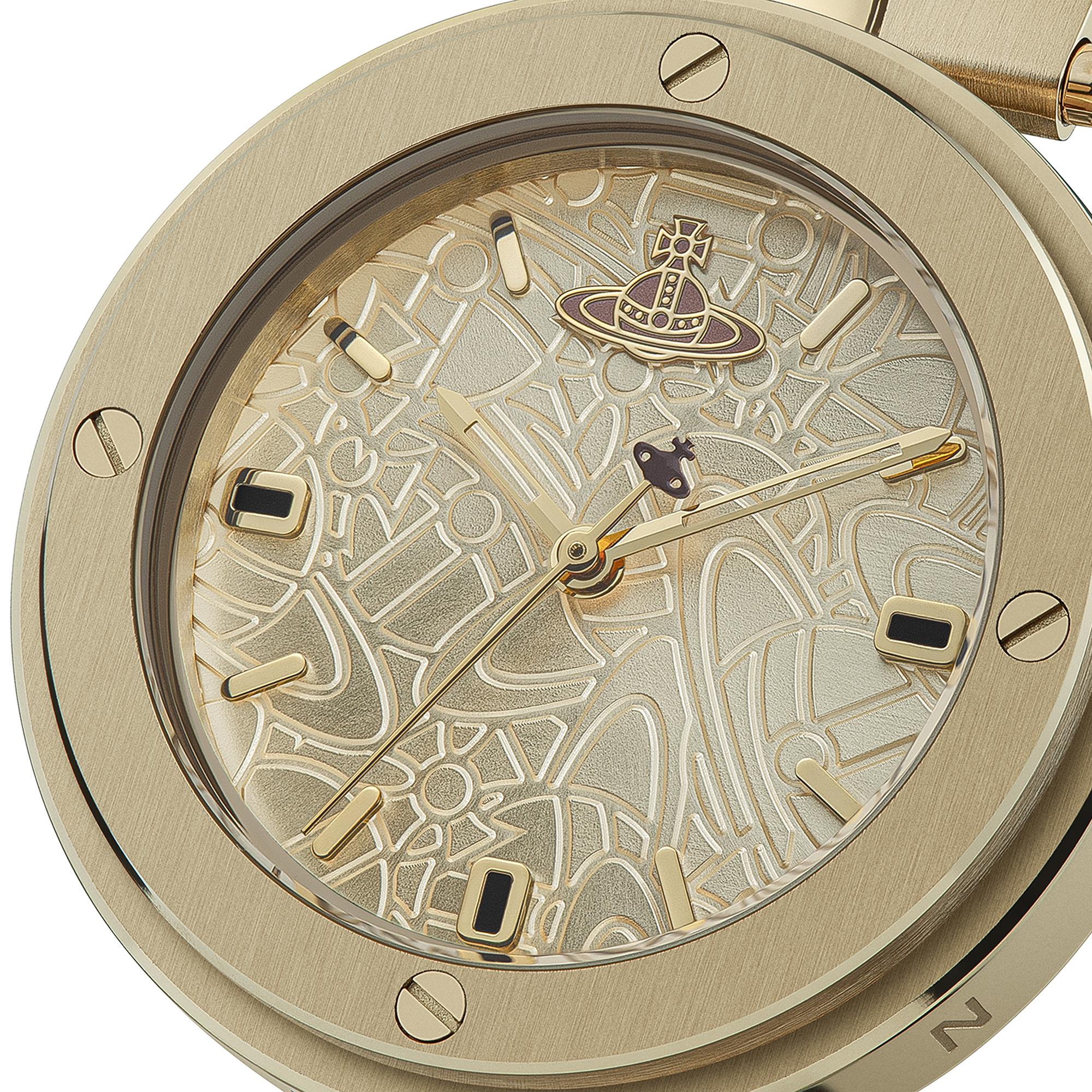 Vivienne Westwood Whitehall Quarz Golden Zifferblatt Golden Edelstahl Armband Damen Uhr VV287CPGD