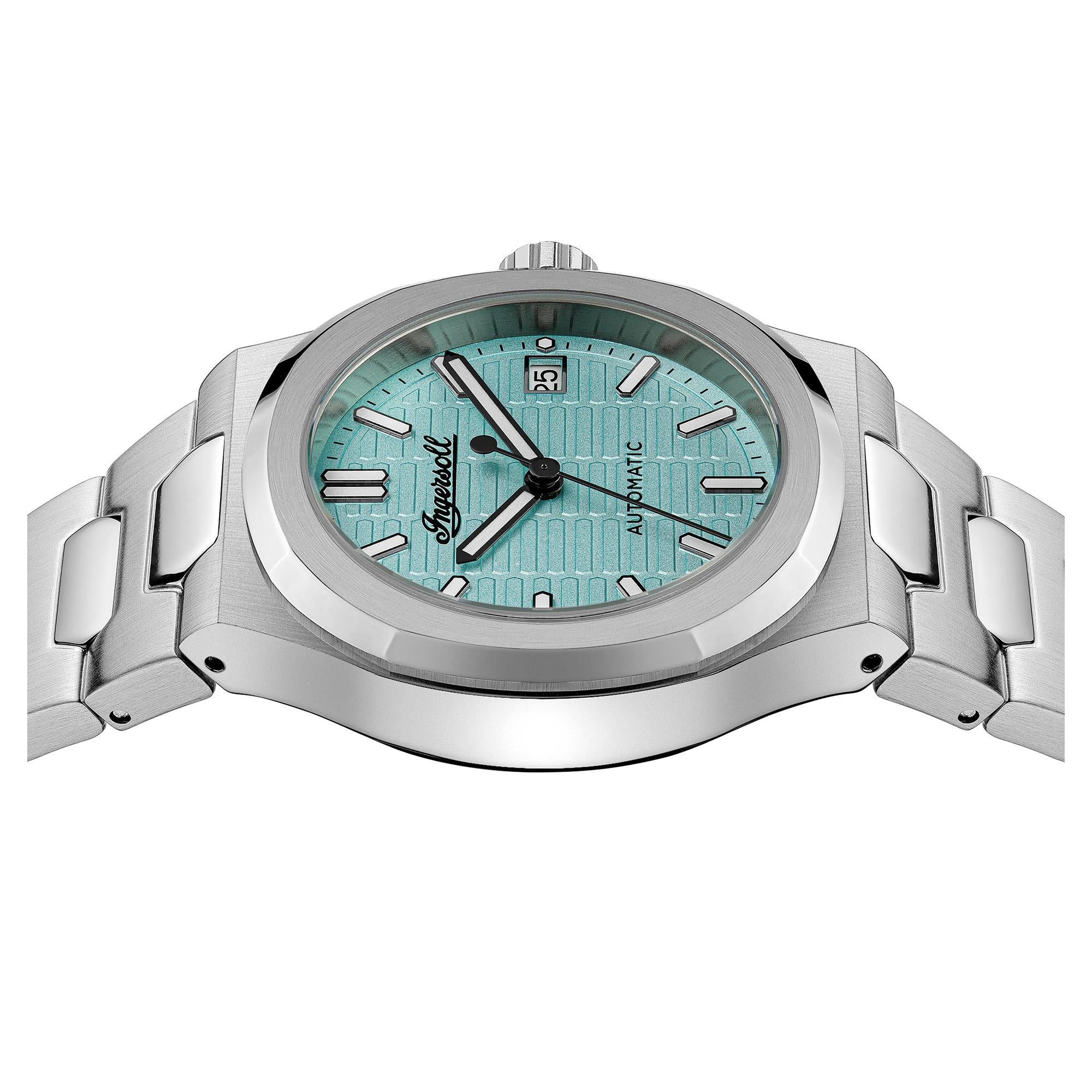 Ingersoll The Catalina Automatik Blaues Zifferblatt Edelstahl Armband Herren Uhr I14601