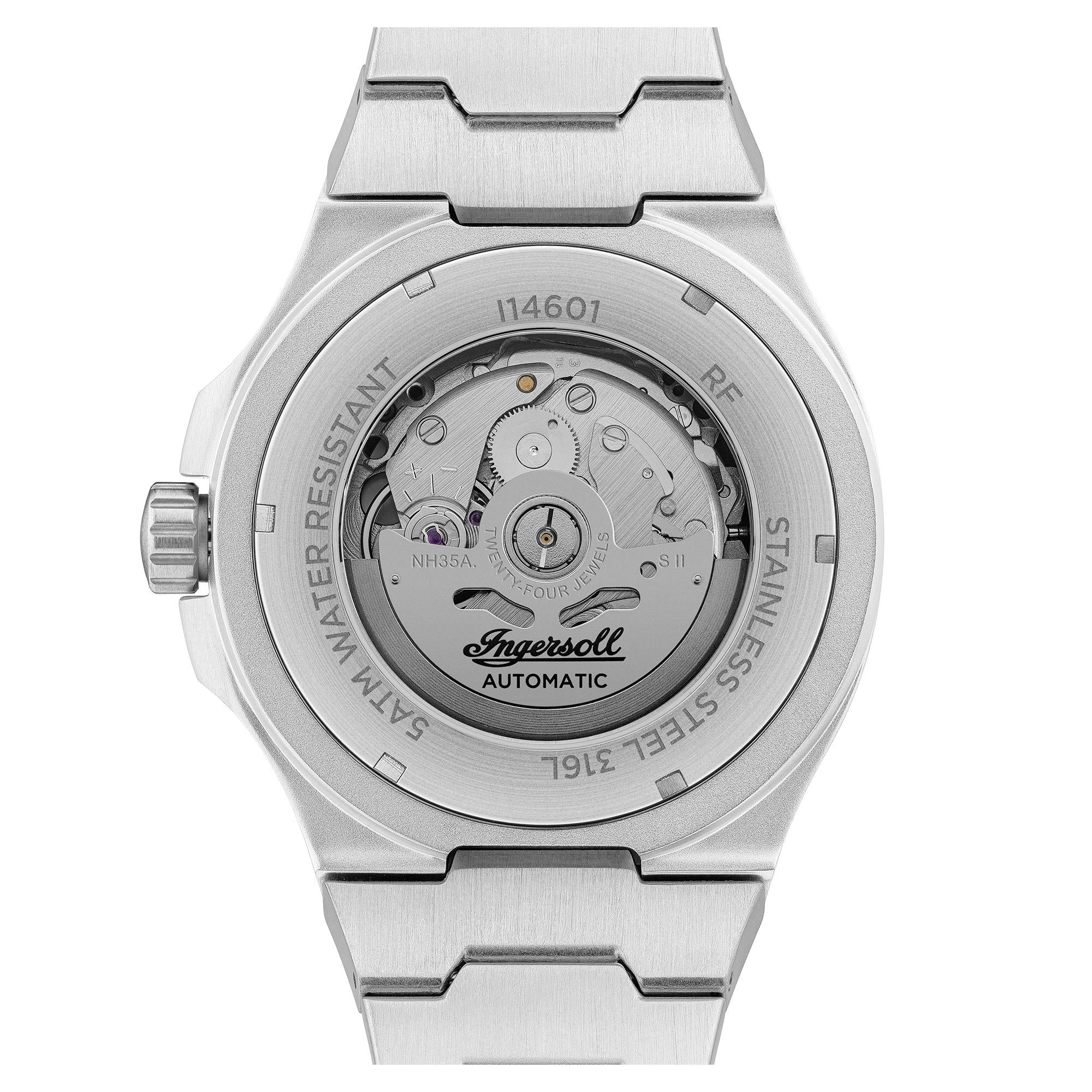 Ingersoll The Catalina Automatik Blaues Zifferblatt Edelstahl Armband Herren Uhr I14601