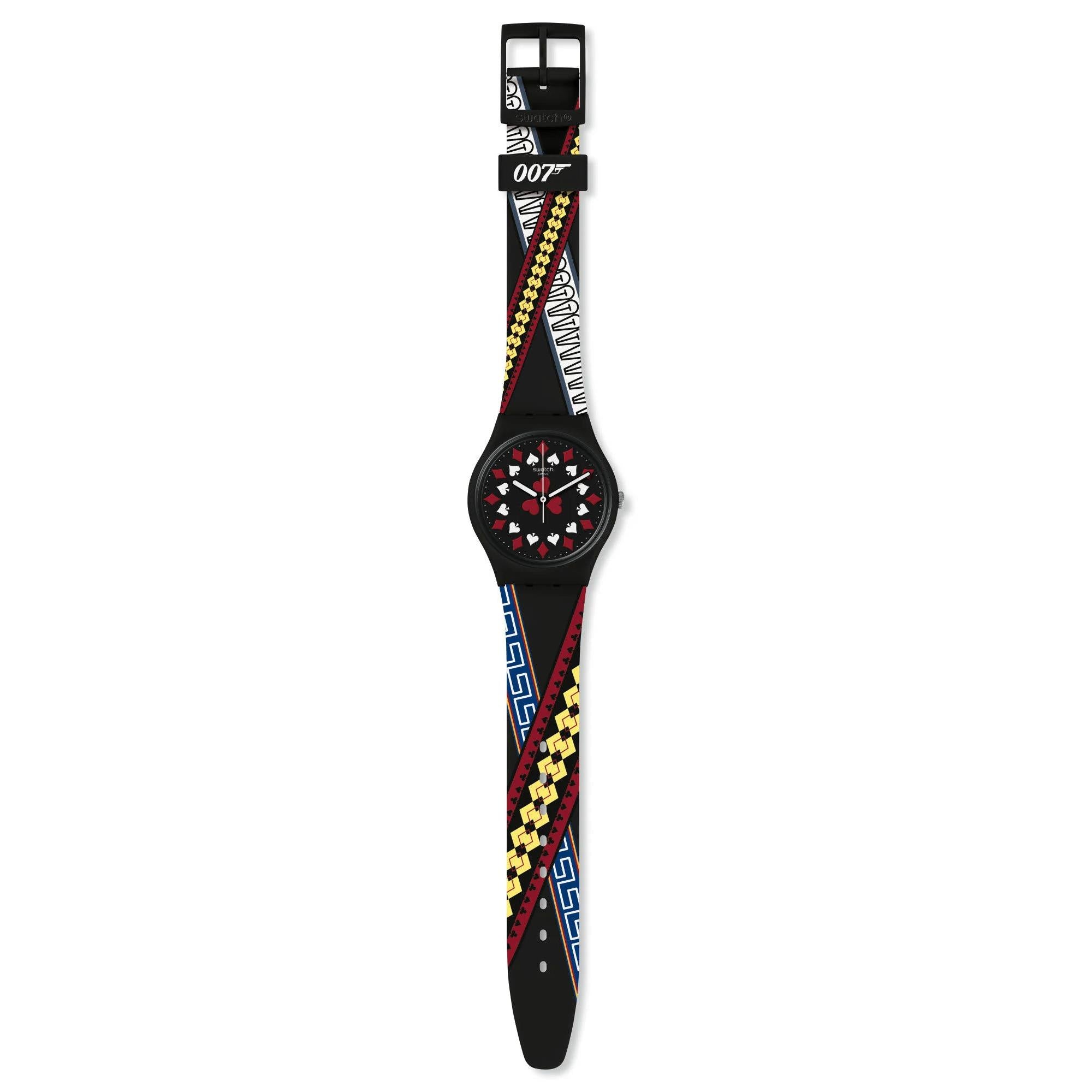 Swatch James Bond Casino Royale 2006 Limited Edition Poker Black Dial Silicone Strap Unisex Watch GZ340
