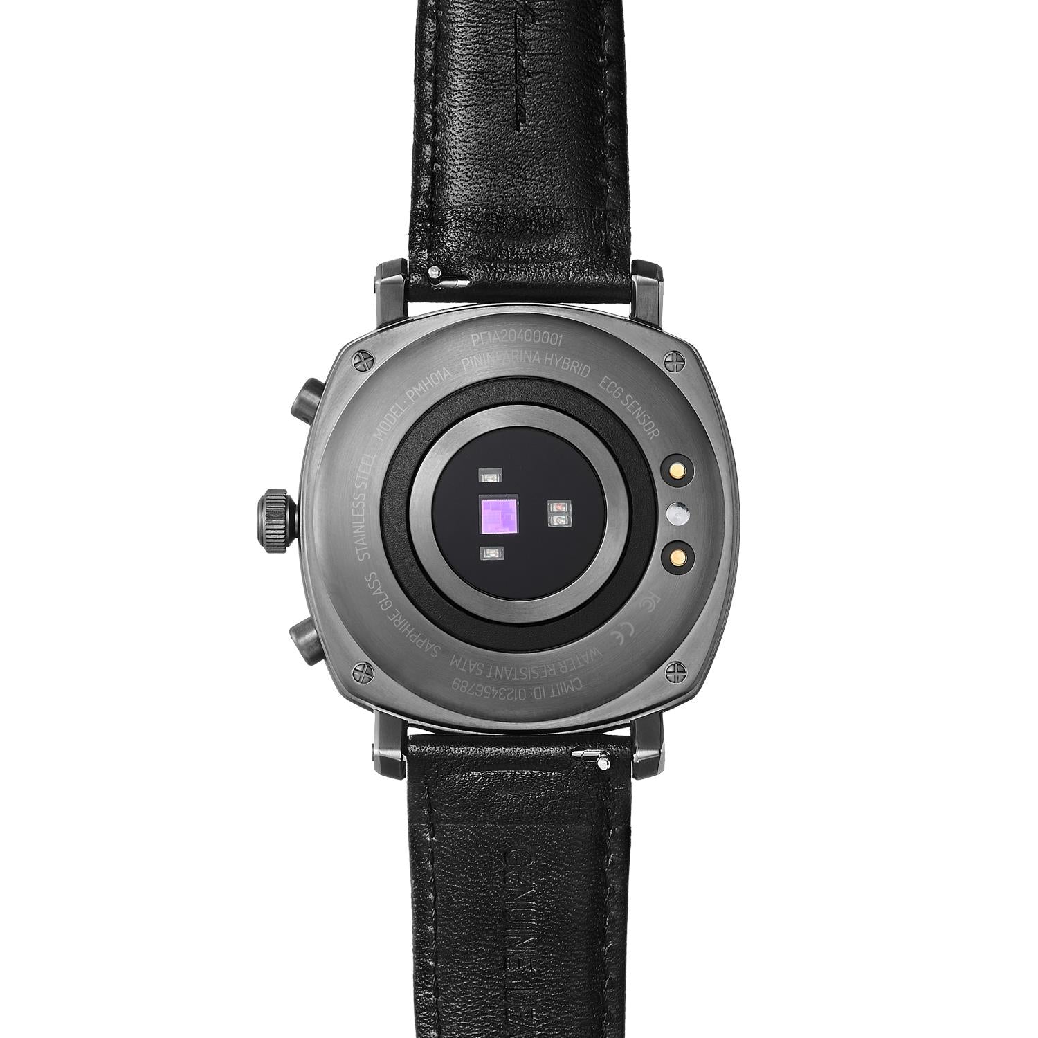 Pininfarina Senso Hybrid Slate Black Dial Leather Smart Watch PMH01A-04