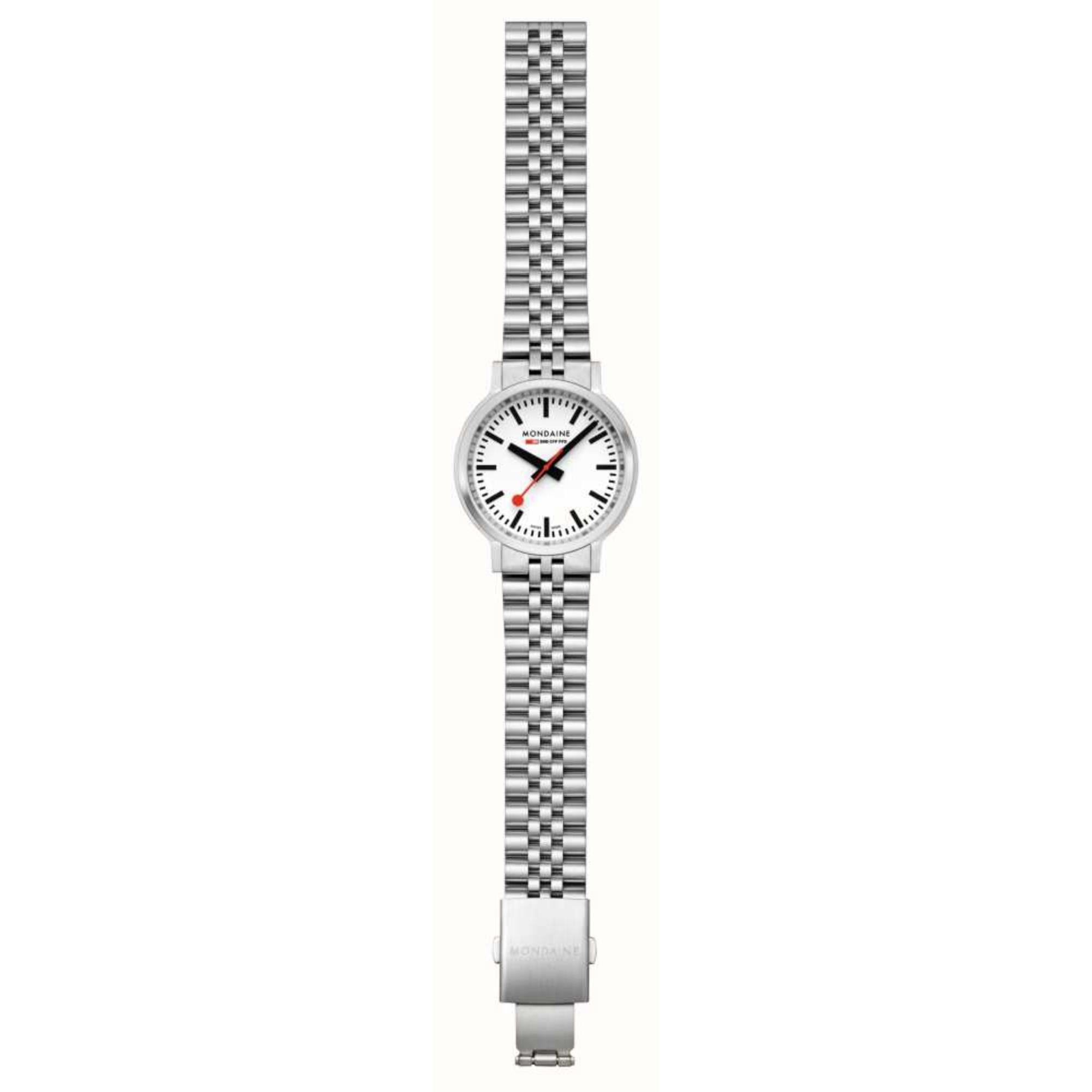 Mondaine stop2go 41mm White Dial Steel Mens Quartz Watch MST.4101B.SJ.2SE