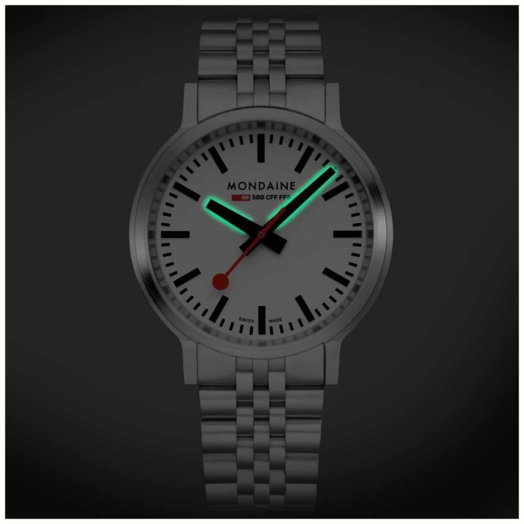 Mondaine stop2go 41mm White Dial Steel Mens Quartz Watch MST.4101B.SJ.2SE