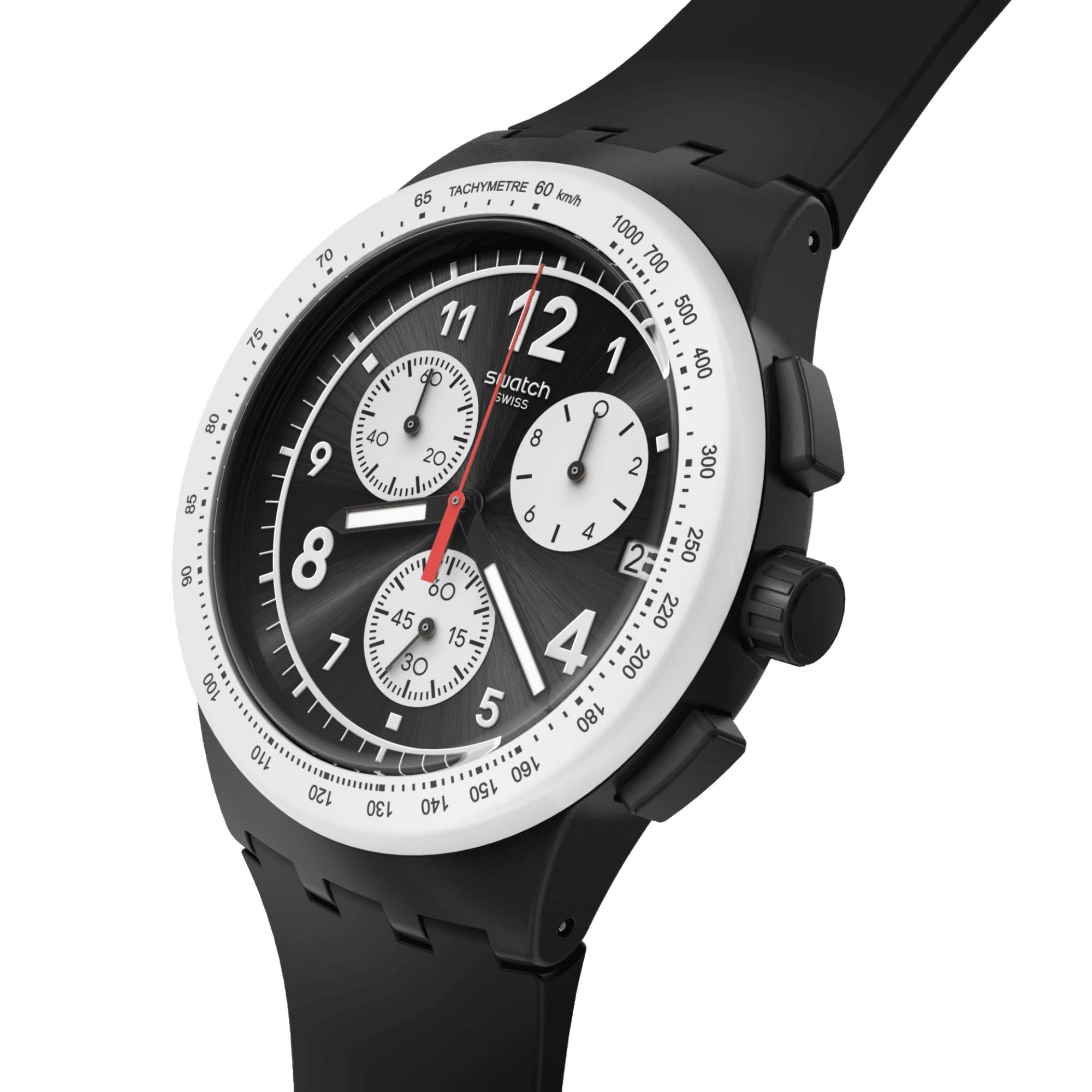 Swatch Nothing Basic Quartz Black Dial Silicone Watch SUSB420