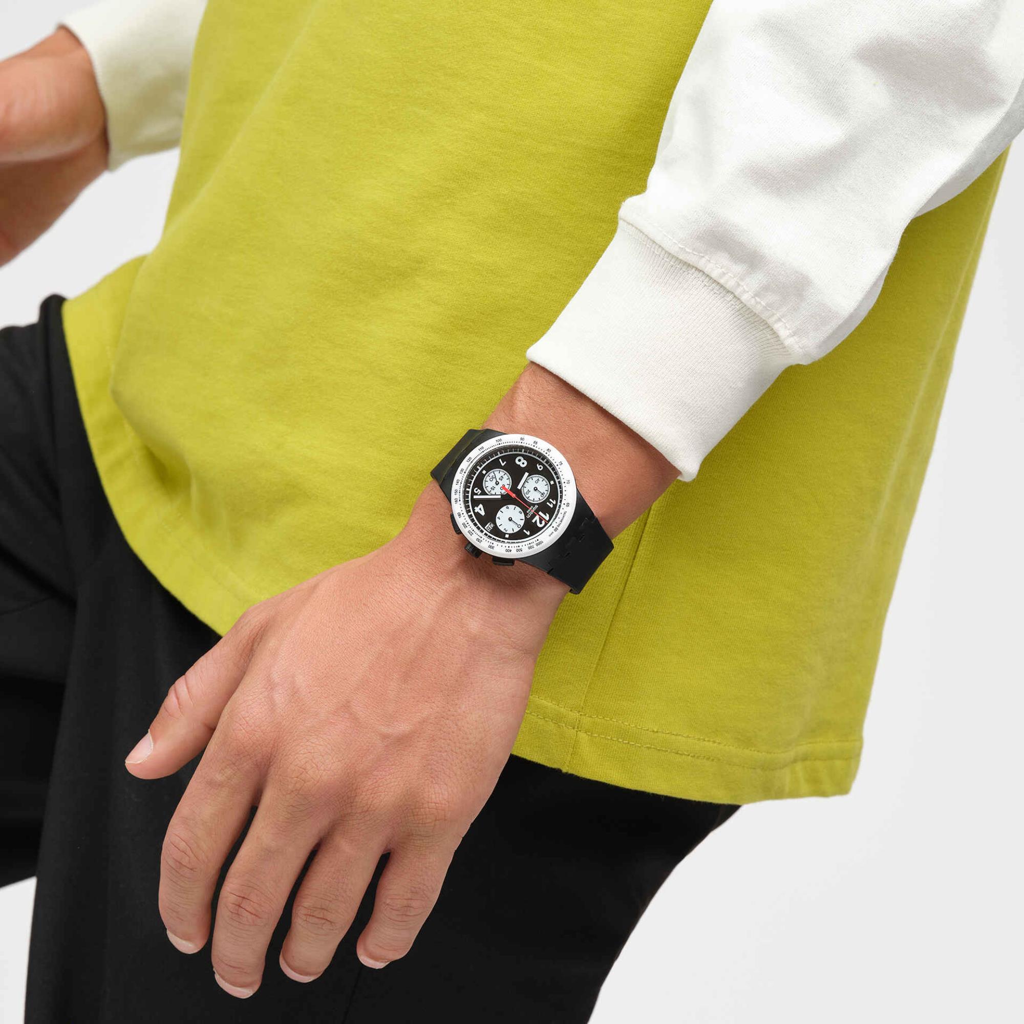 Swatch Nothing Basic Quartz Black Dial Silicone Watch SUSB420