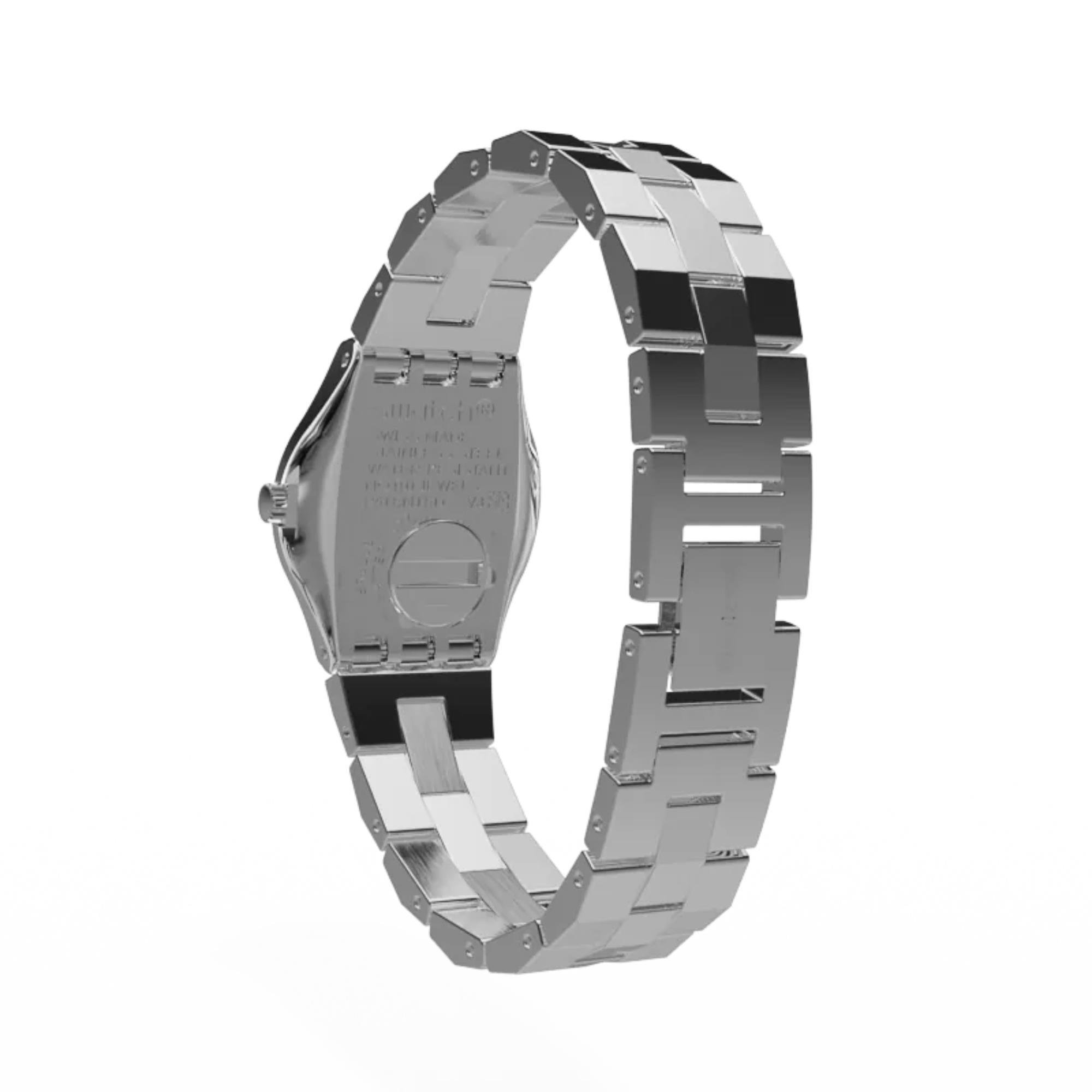 Montre femme Swatch Gradino Quartz Cadran Argent Bracelet Acier Inoxydable YSS300G