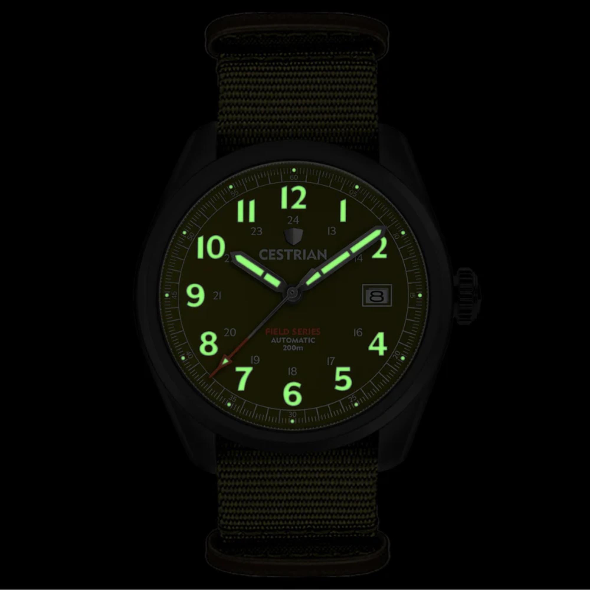 Cestrian Field Series Automatic Green Dial NATO Strap Men’s Watch CF321N5660