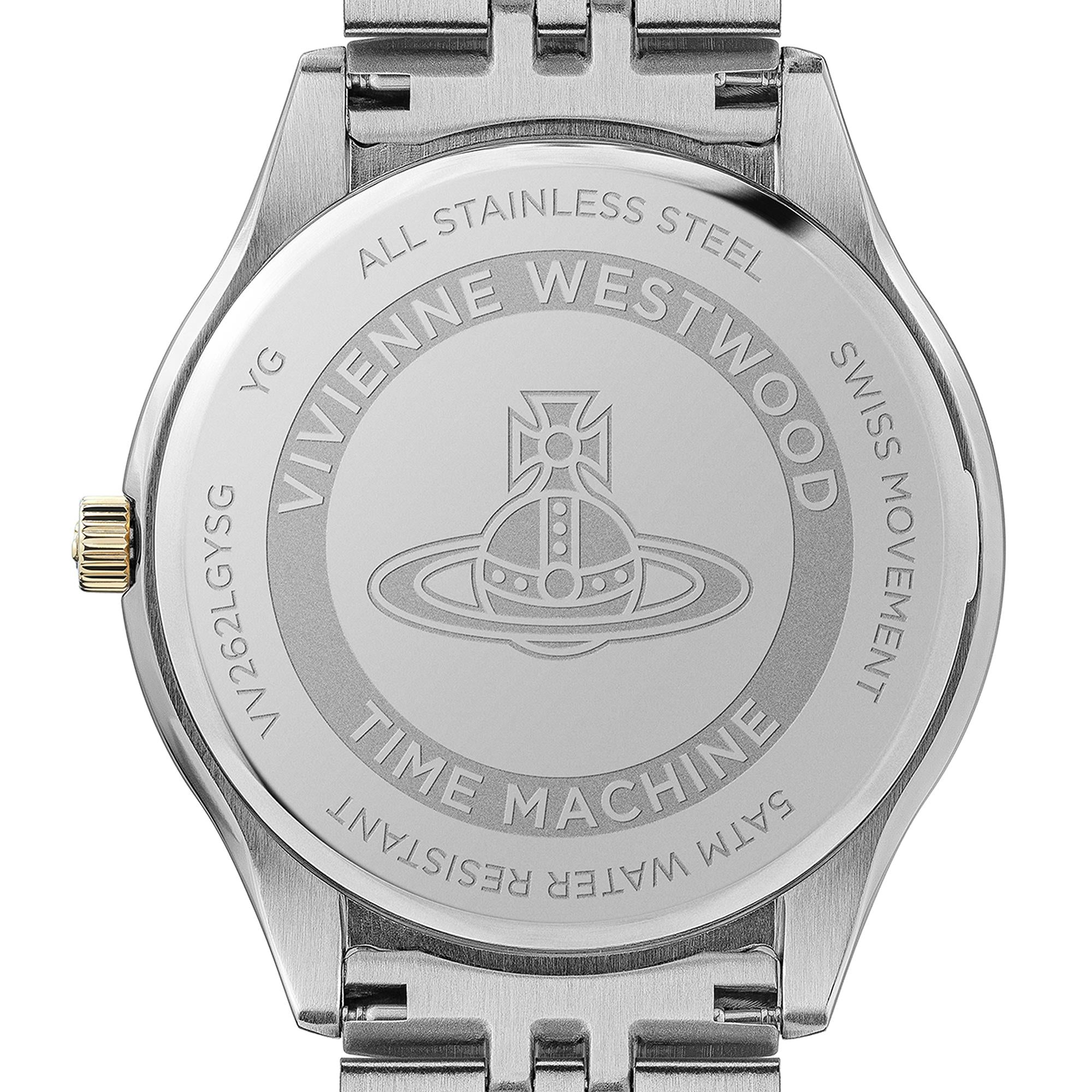 Vivienne Westwood Camberwell Quarz Lila Zifferblatt Zweifarbiges Edelstahlarmband Damen Uhr VV261BYSG