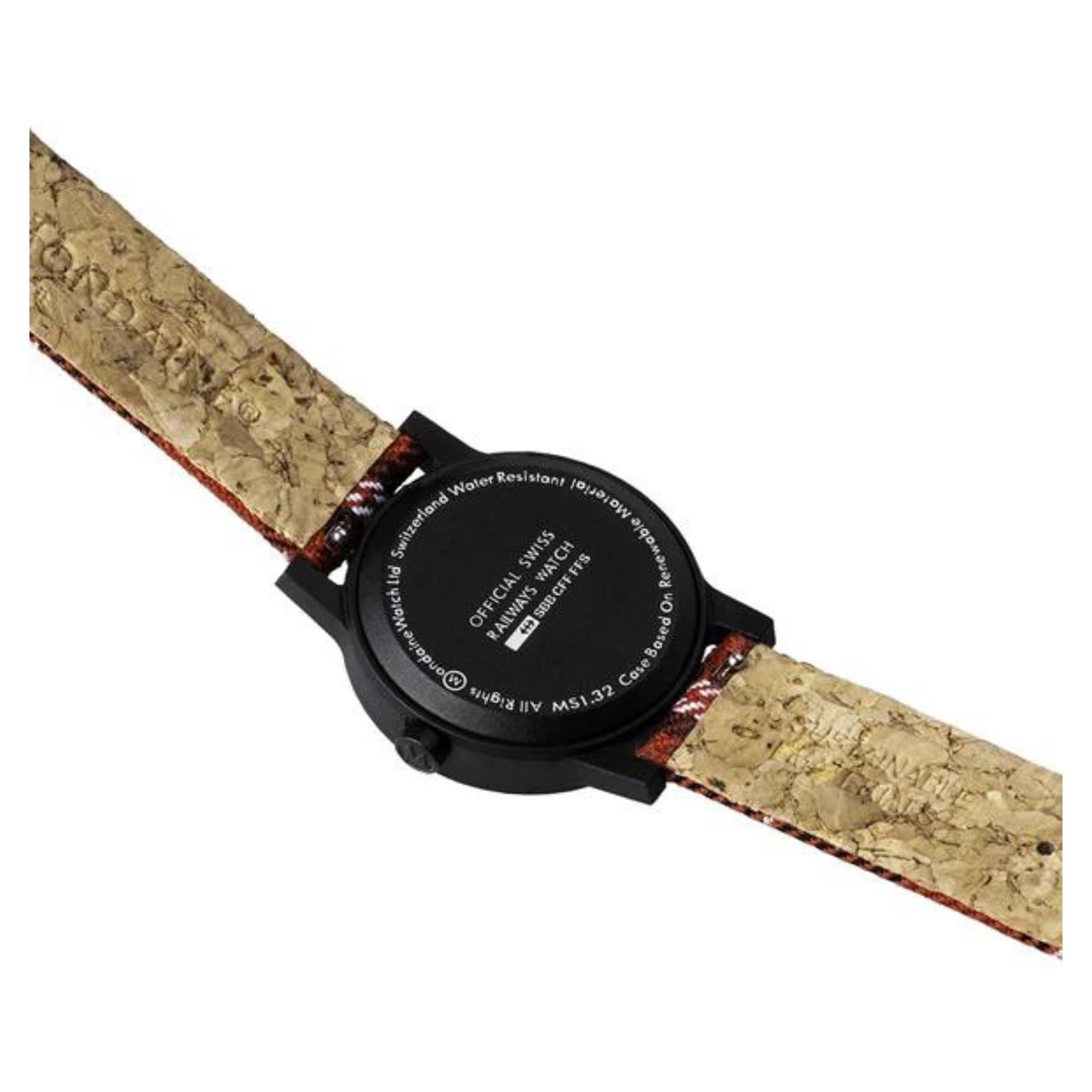 Mondaine Essence Quartz White Dial Recycled Tartan Watch MS1.32111.LC