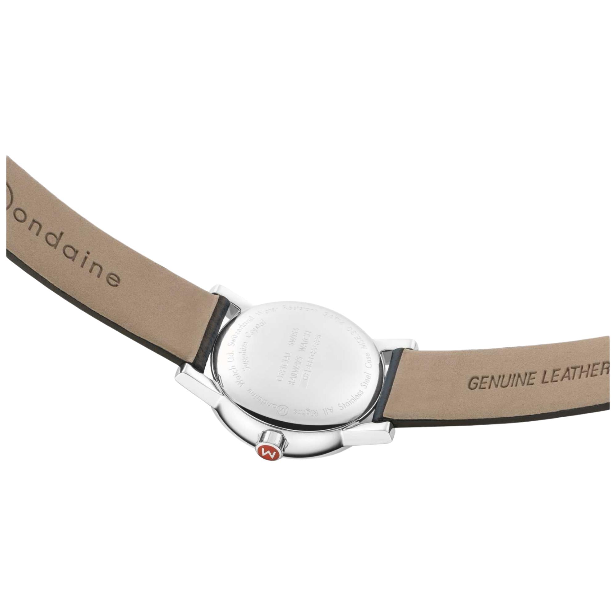 Mondaine Evo2 30mm Weißes Zifferblatt Leder Damen Quarz Uhr MSE.30110.LBV