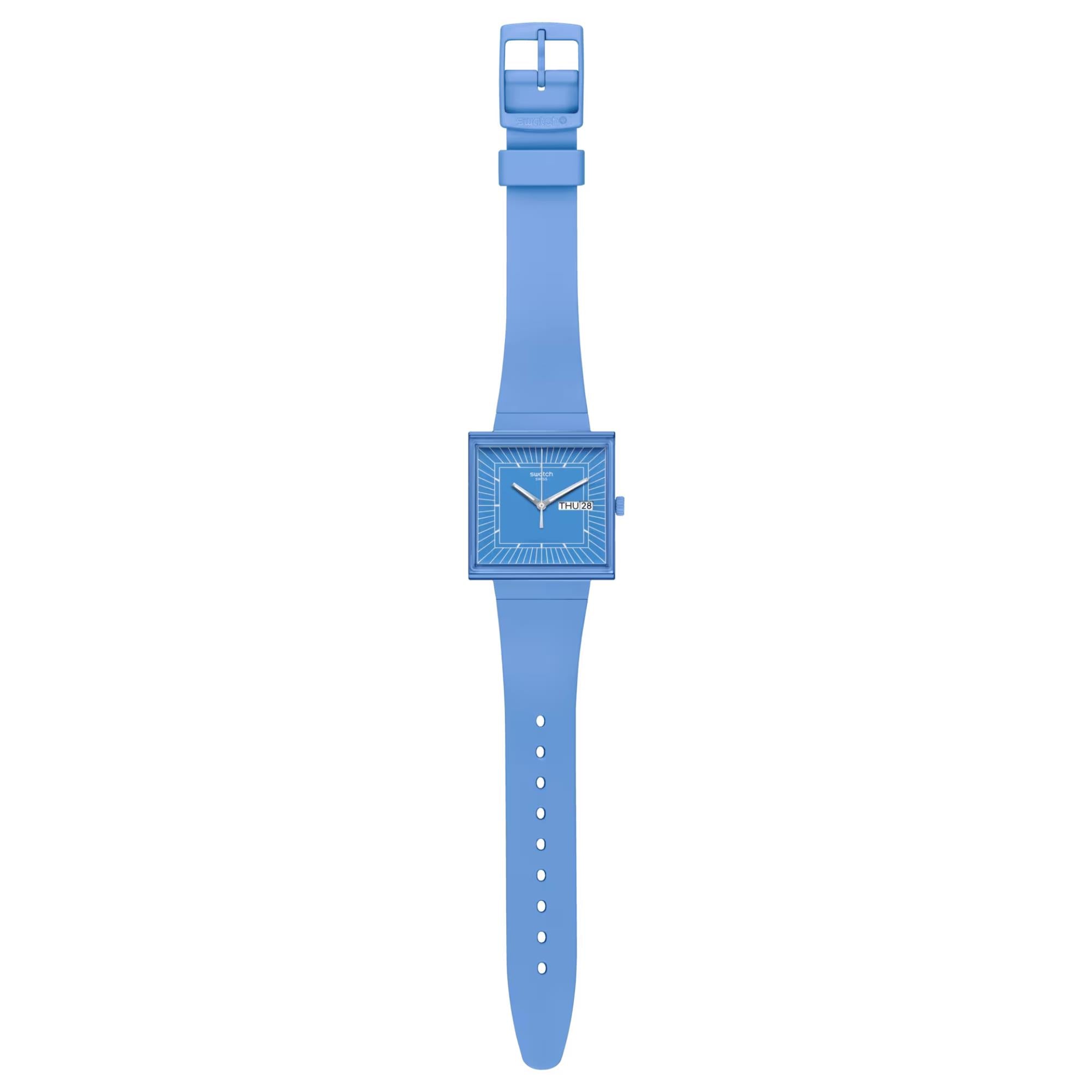 Swatch WHAT IF…SKY? Quartz Blue Dial Blue Biosourced Strap Watch SO34S700