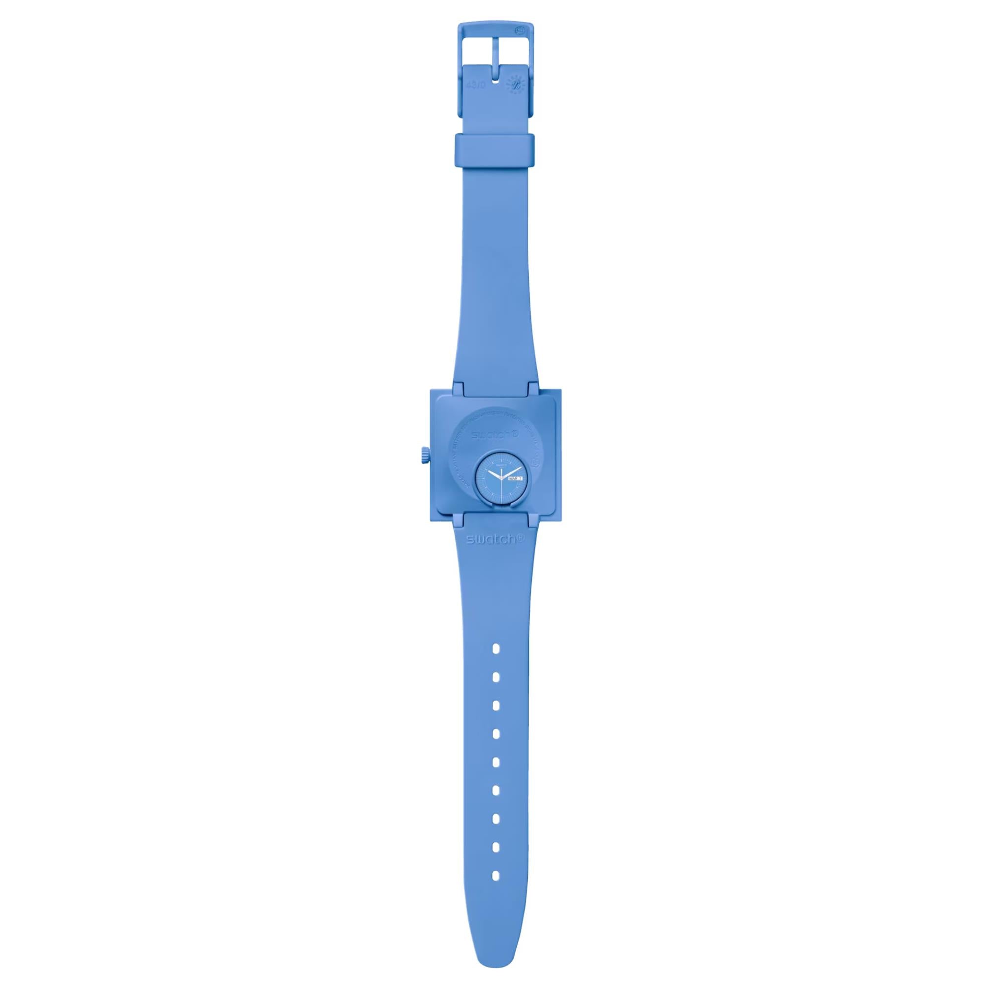 Swatch WHAT IF…SKY? Quartz Blue Dial Blue Biosourced Strap Watch SO34S700