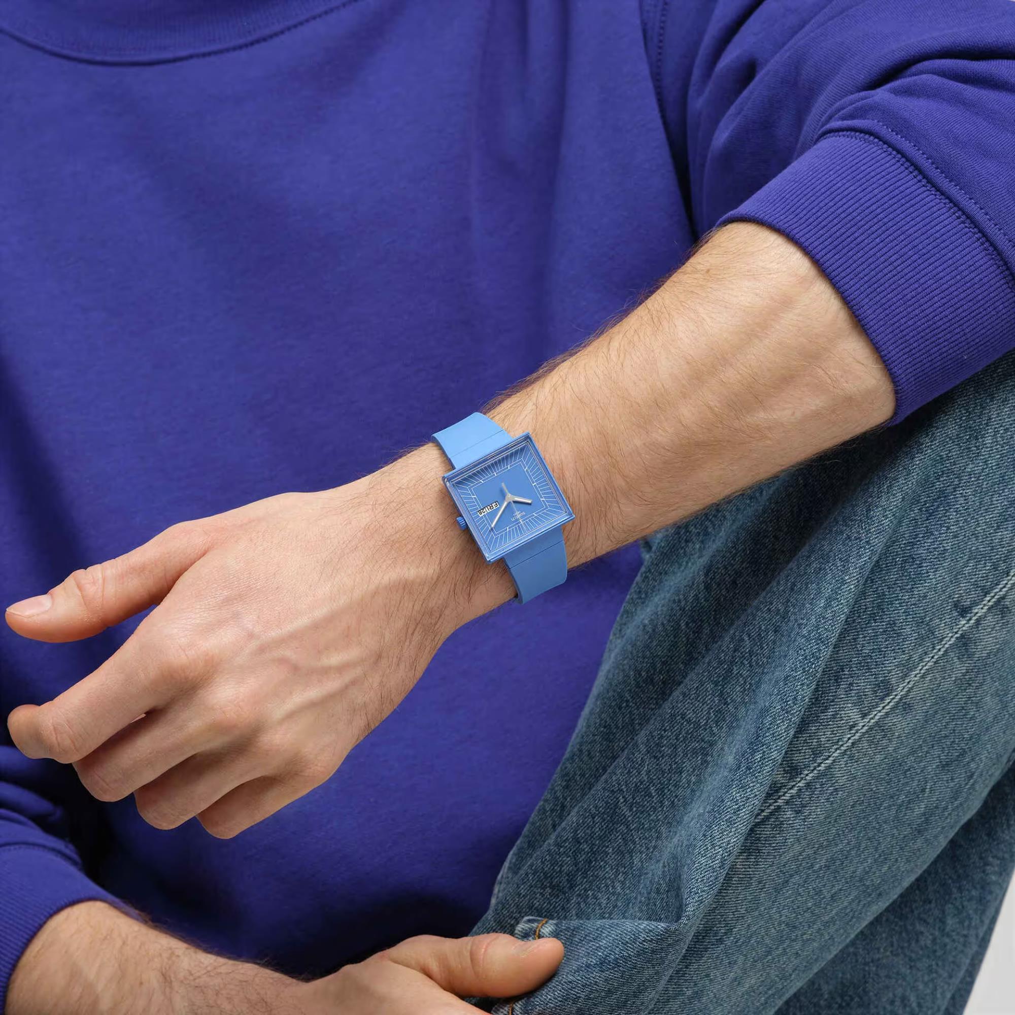 Swatch WHAT IF…SKY? Quartz Blue Dial Blue Biosourced Strap Watch SO34S700