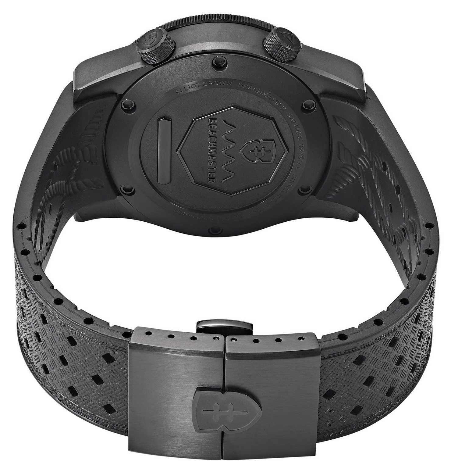 Elliot Brown Beachmaster Ghost Creme Zifferblatt Schwarzes Gummi Armband Herren Uhr 0H0-622-R51G