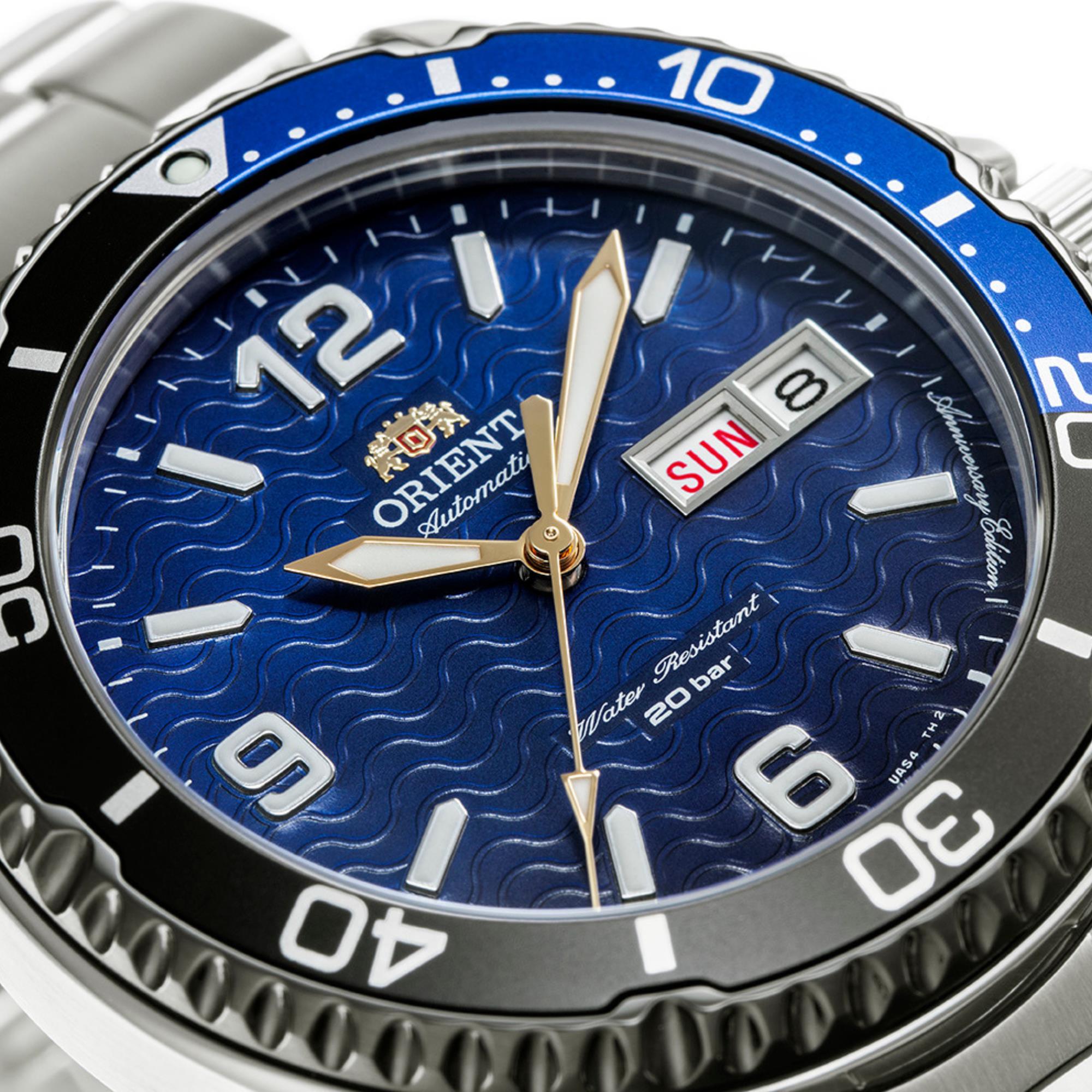 Orient Mako 42mm 20th Anniversary Limited Edition Blue Dial Steel Mens Automatic Watch RA-AA0822L