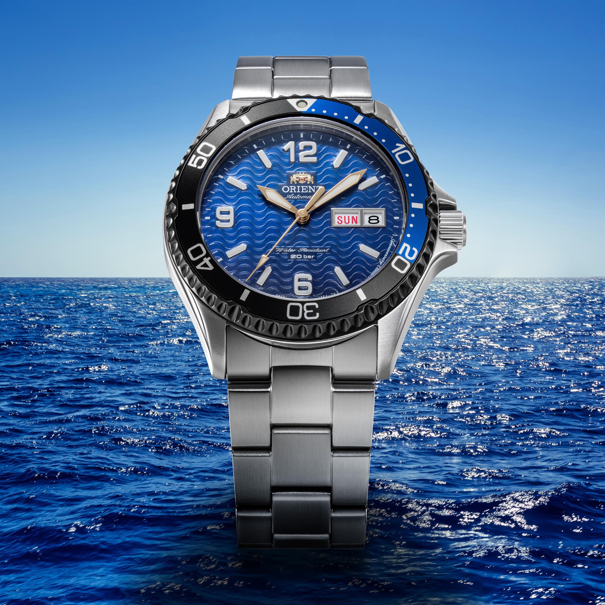 Orient Mako 42mm 20th Anniversary Limited Edition Blue Dial Steel Mens Automatic Watch RA-AA0822L