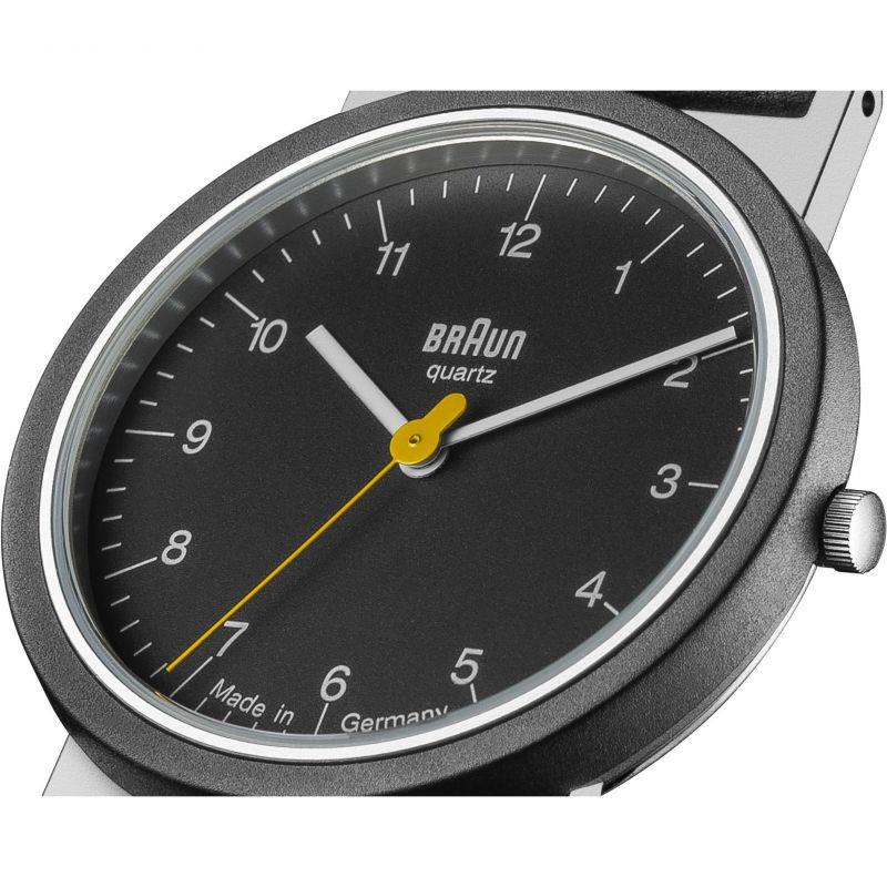 Braun Quarz Schwarzes Zifferblatt Schwarzes Lederarmband Herren Uhr AW10EVO