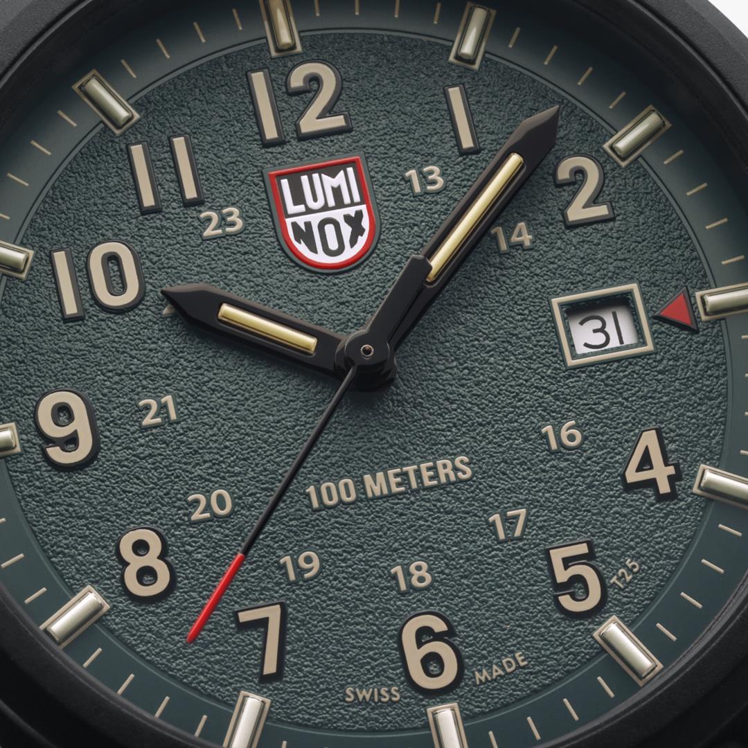 Luminox Atacama Field Quartz 1960 Serie Grünes Zifferblatt Gummiarmband Herren Uhr XL.1977