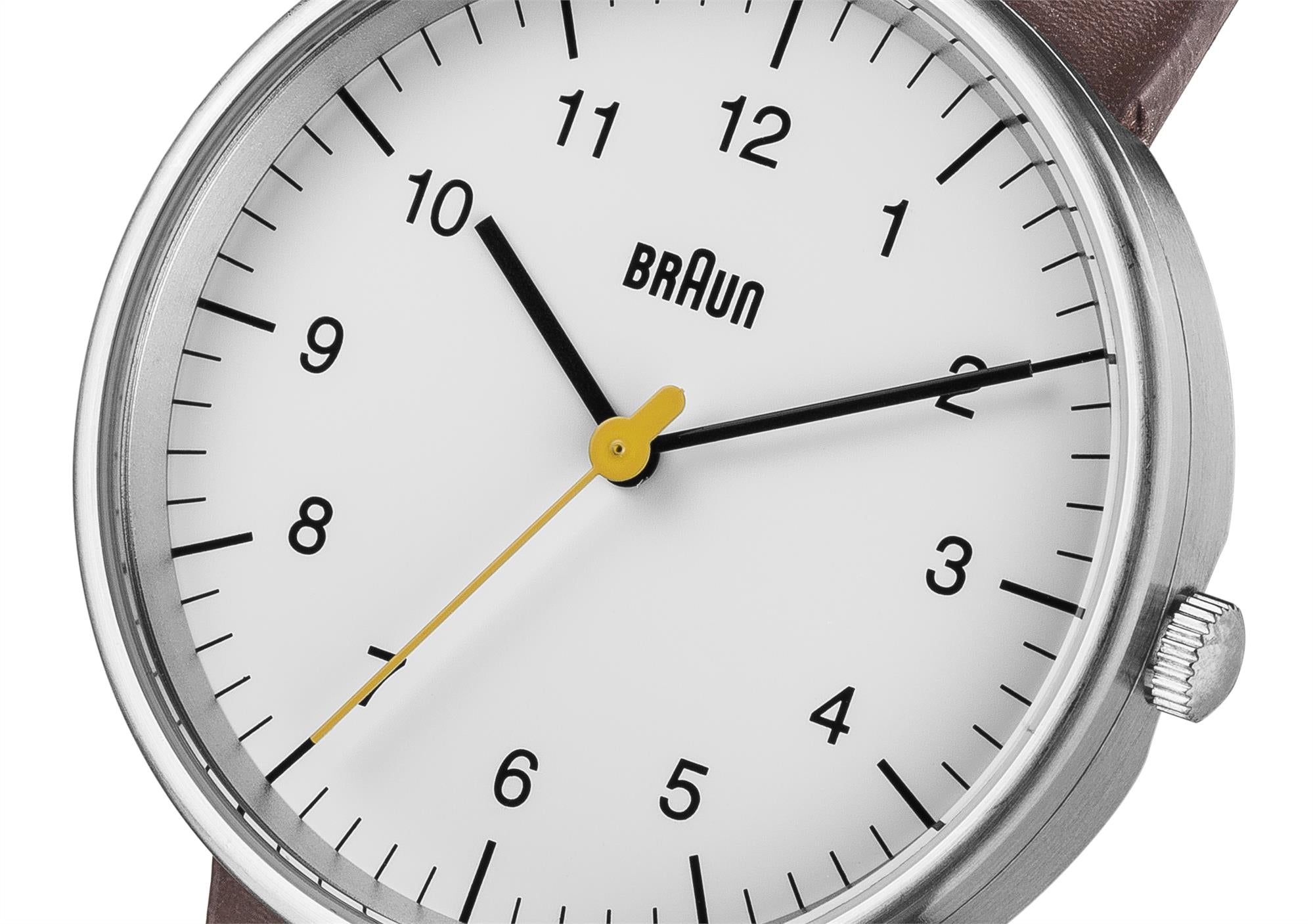 Montre Homme Braun Classique Quartz Cadran Blanc Bracelet Cuir BN0021WHBRG