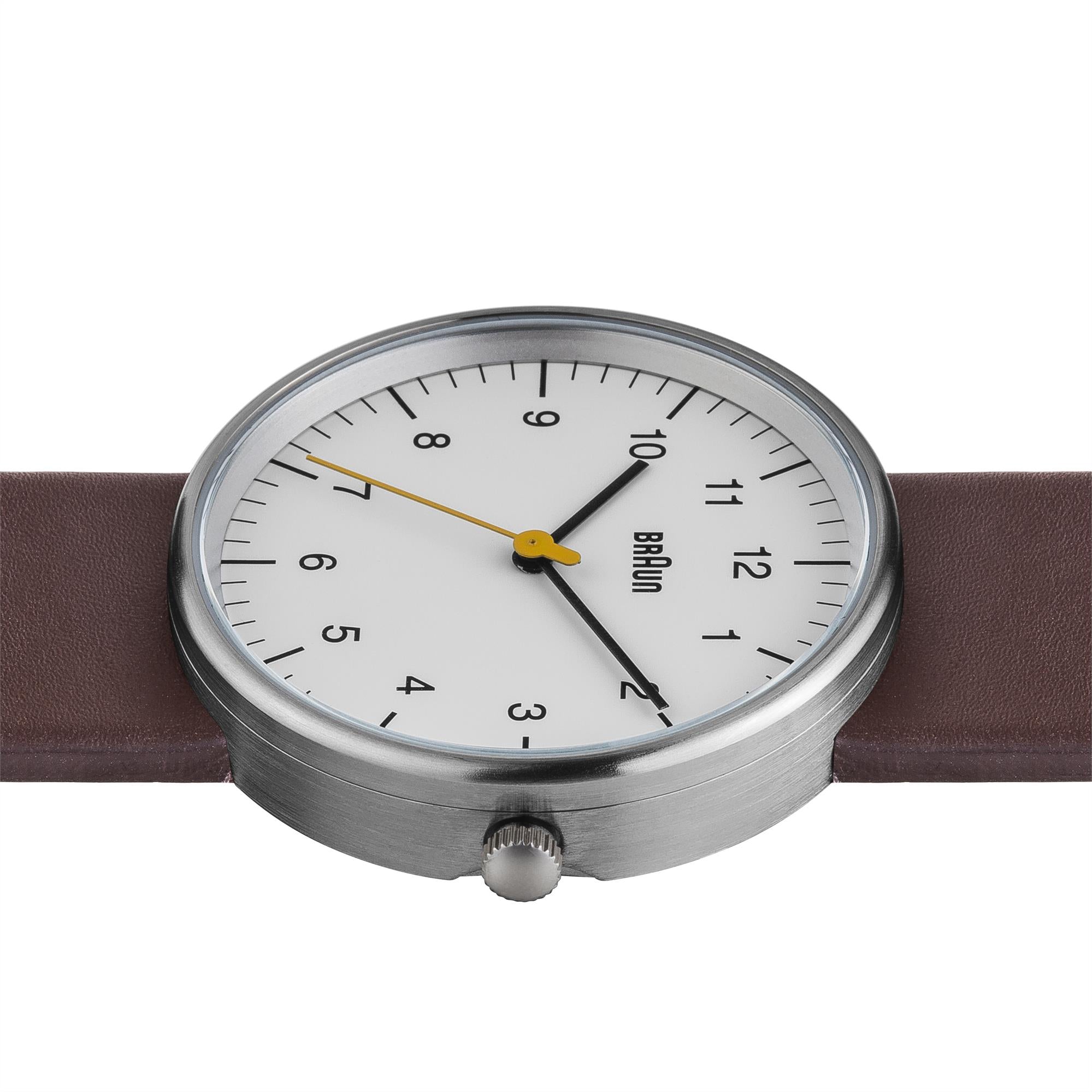 Montre Homme Braun Classique Quartz Cadran Blanc Bracelet Cuir BN0021WHBRG