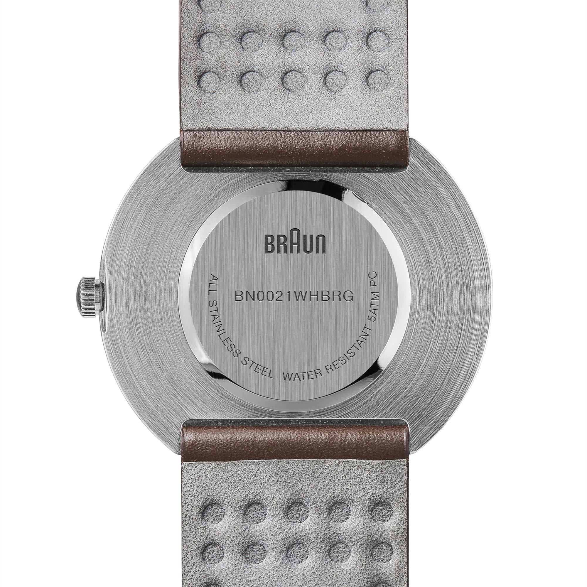 Montre Homme Braun Classique Quartz Cadran Blanc Bracelet Cuir BN0021WHBRG