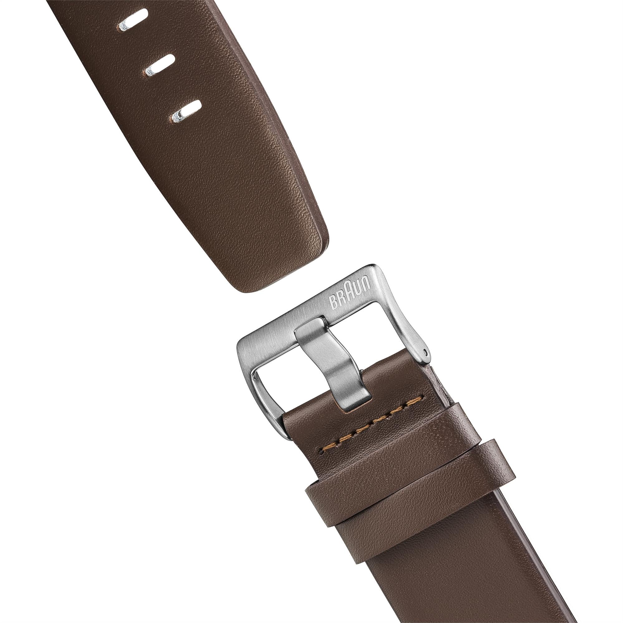 Montre Homme Braun Classique Quartz Cadran Blanc Bracelet Cuir BN0021WHBRG