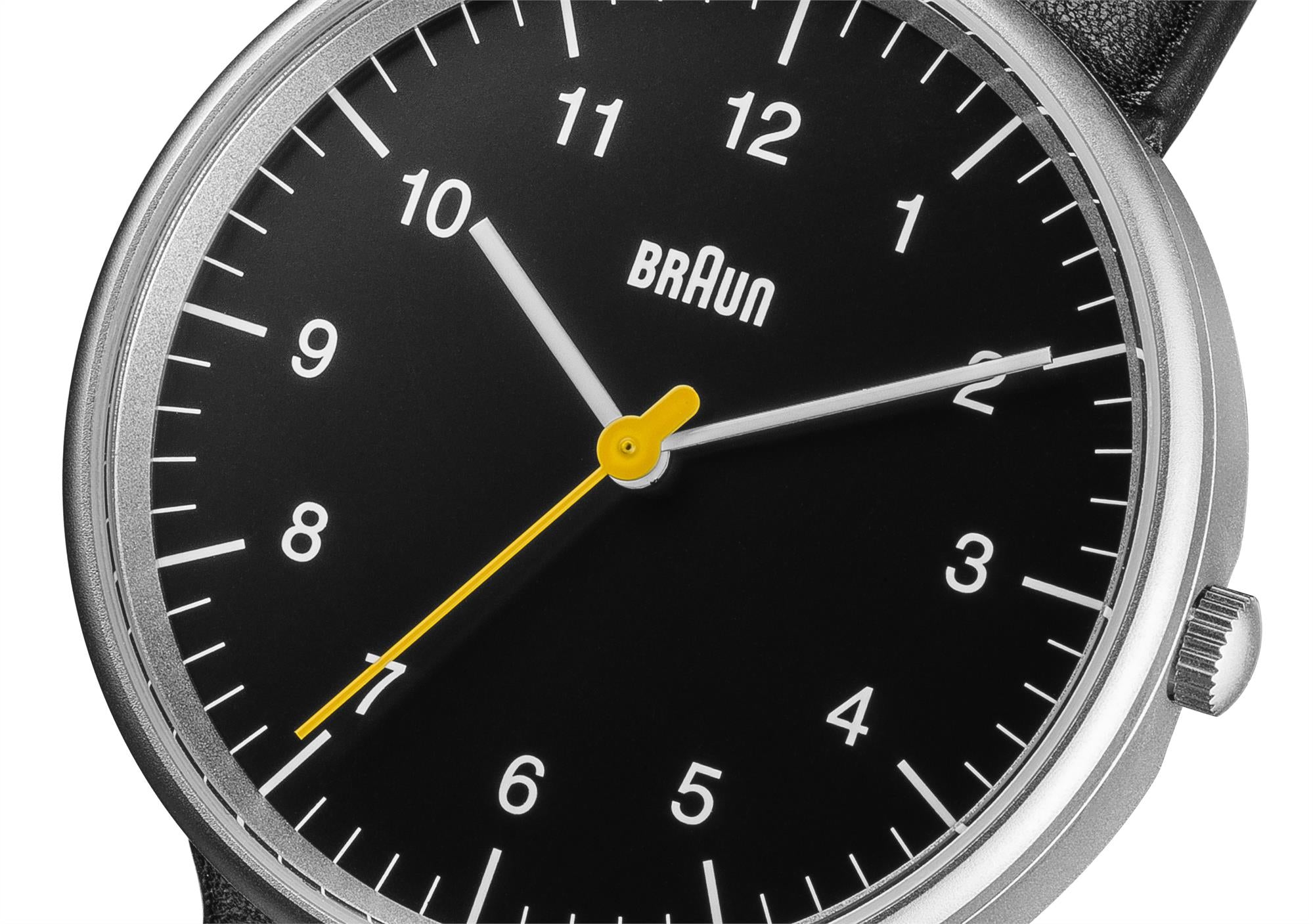 Braun Classic Quarz Schwarz Zifferblatt Schwarzes Lederarmband Herren Uhr BN0021BKBKG