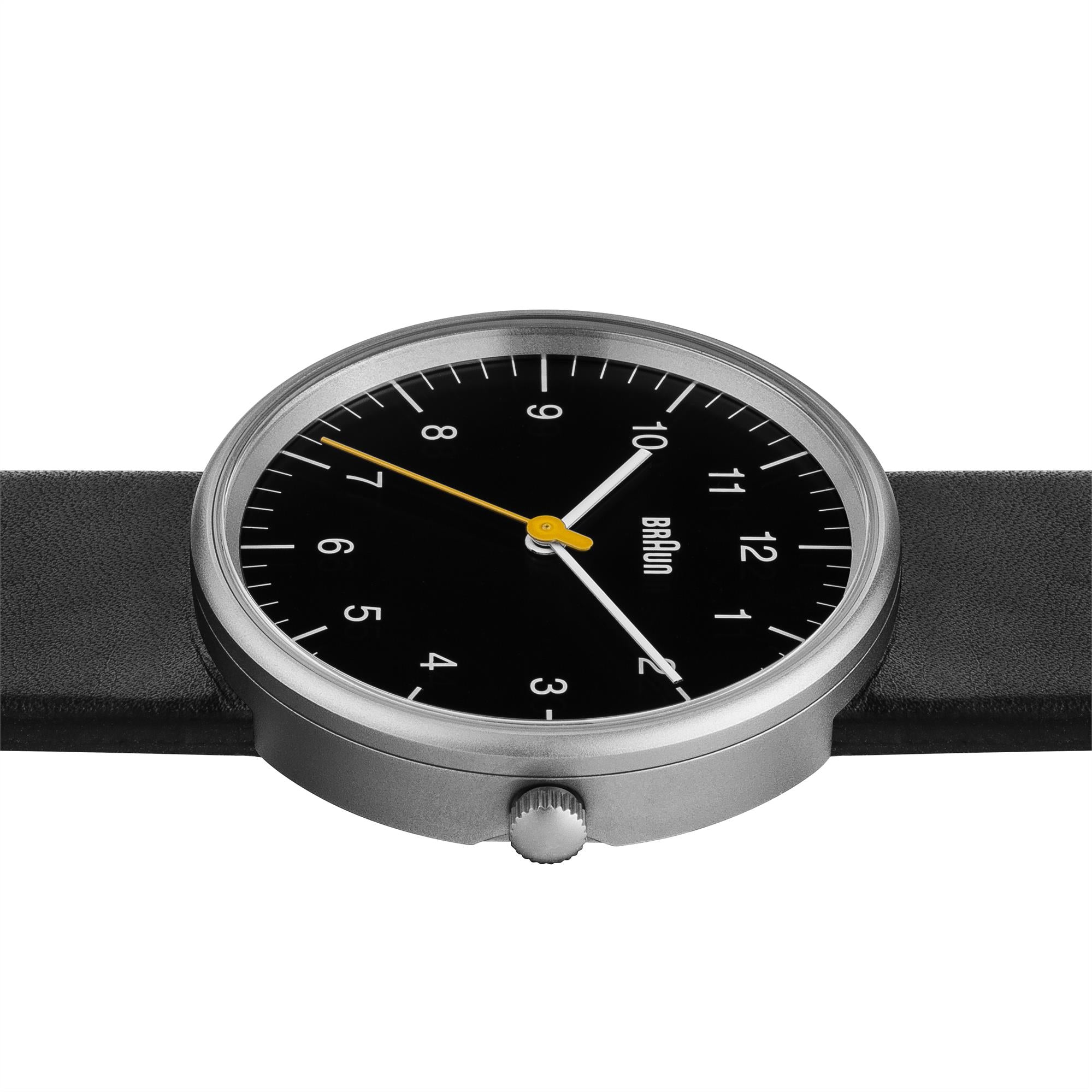 Braun Classic Quarz Schwarz Zifferblatt Schwarzes Lederarmband Herren Uhr BN0021BKBKG