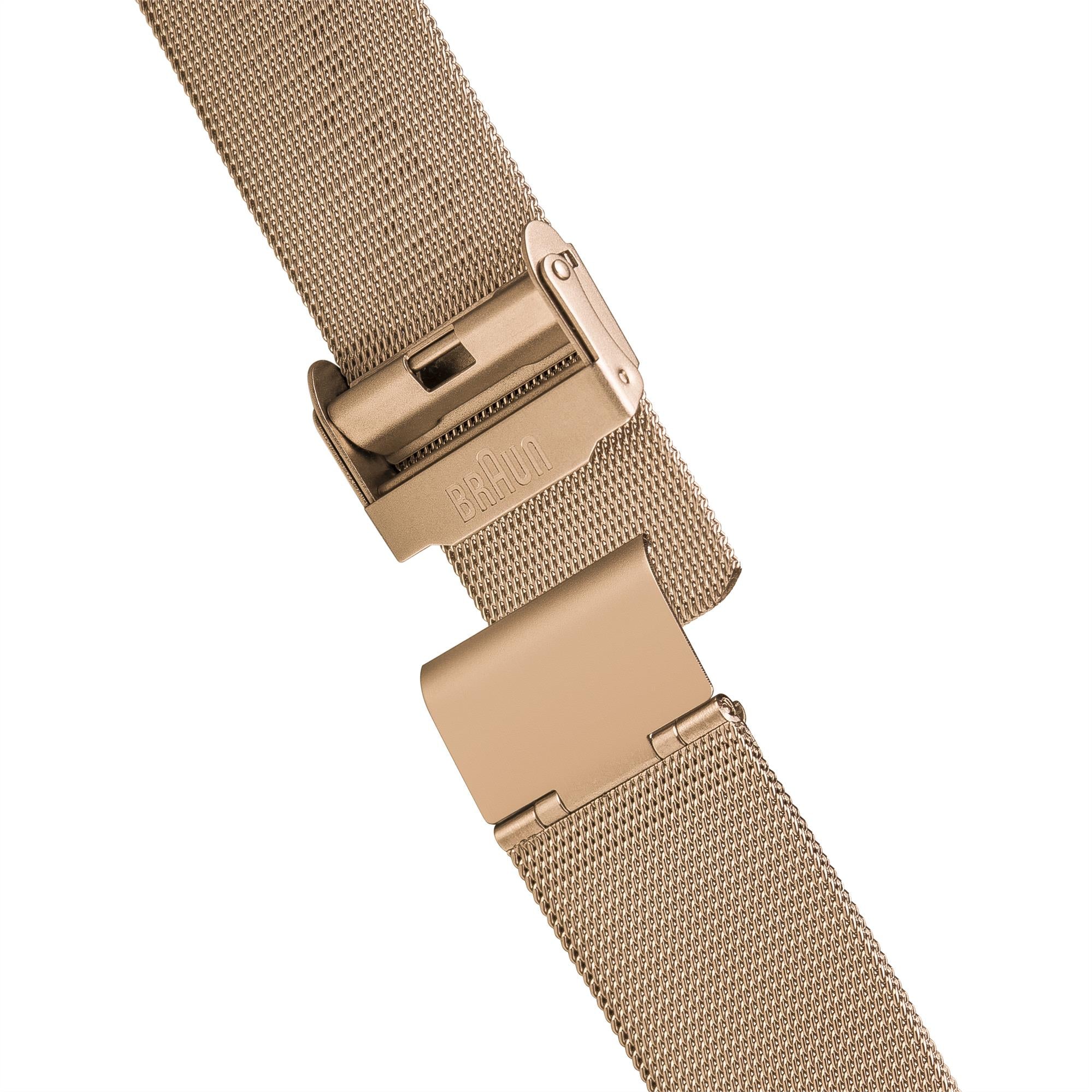 Braun Classic Quartz White Dial Steel Strap Ladies Watch BN0031RGMHL